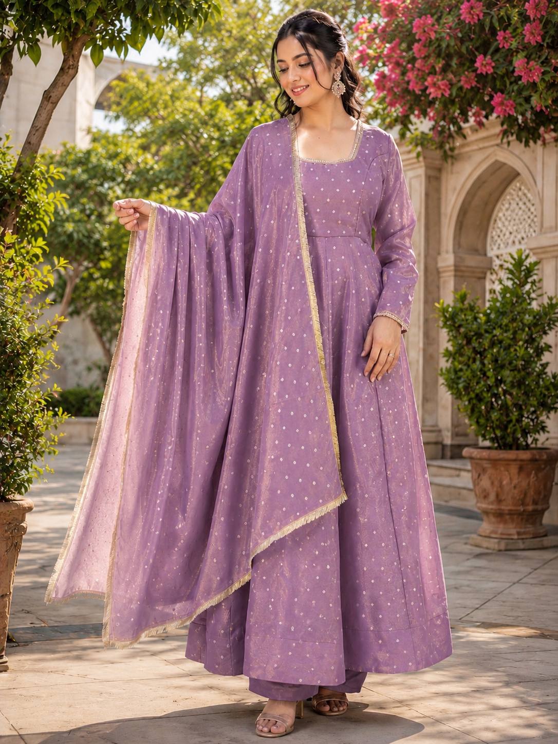 lavender Anarkali gown