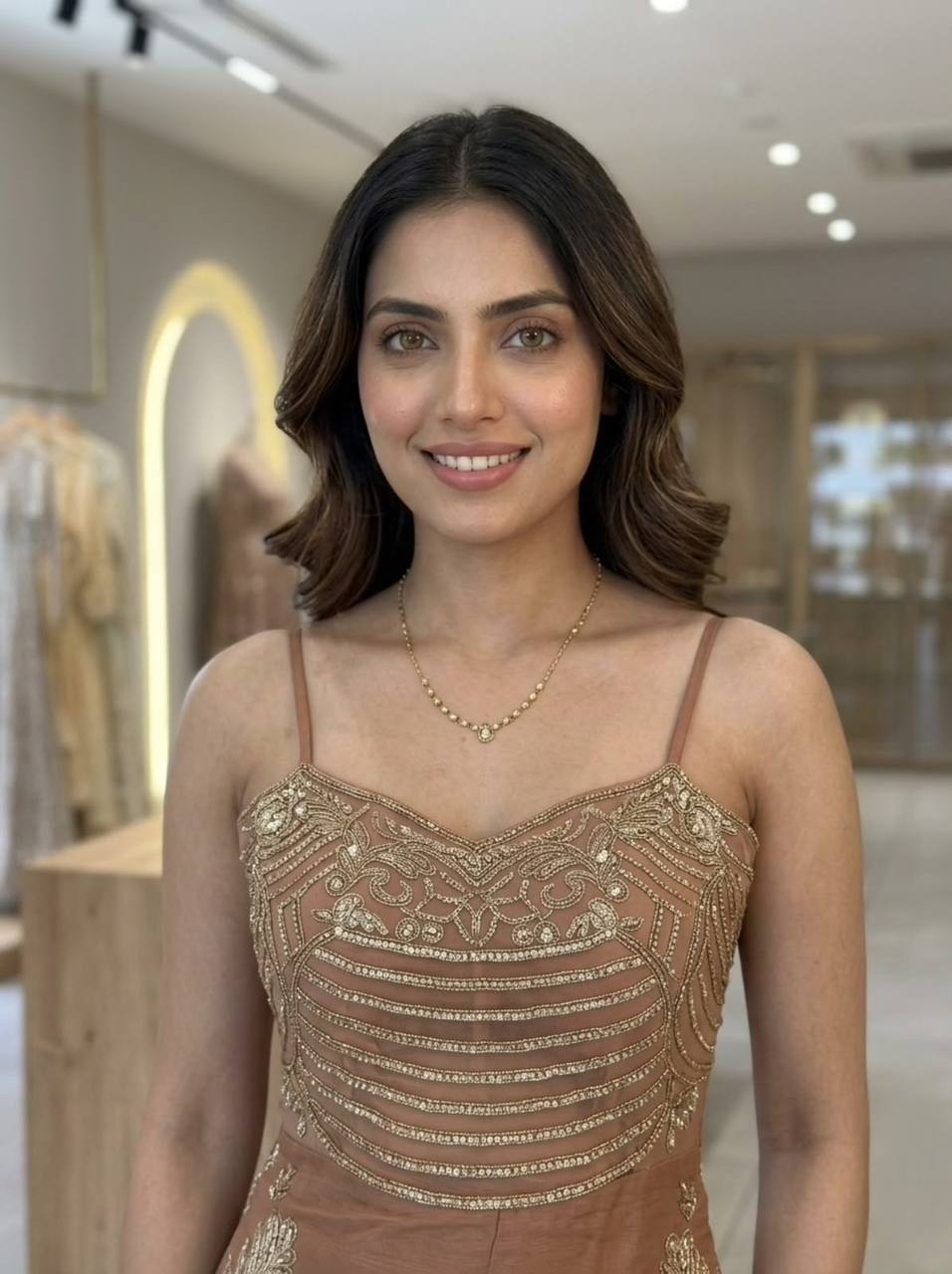 Dusty Rose Shimmer  Embroidered Sharara Set