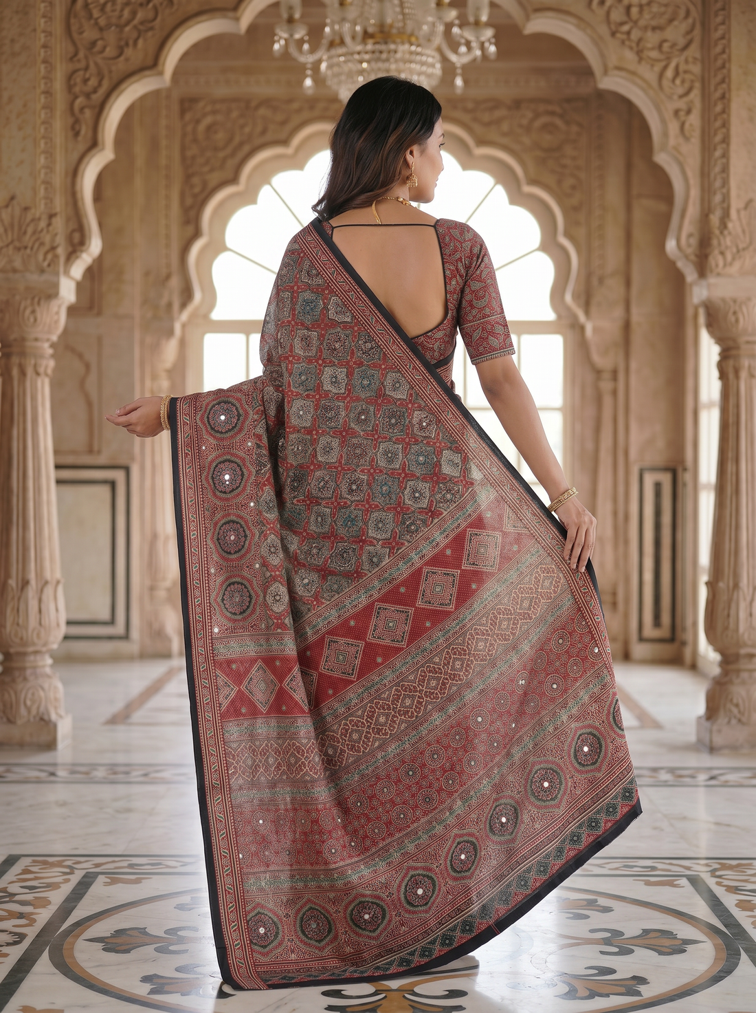 Vintage Rose Pure Modal Silk Saree