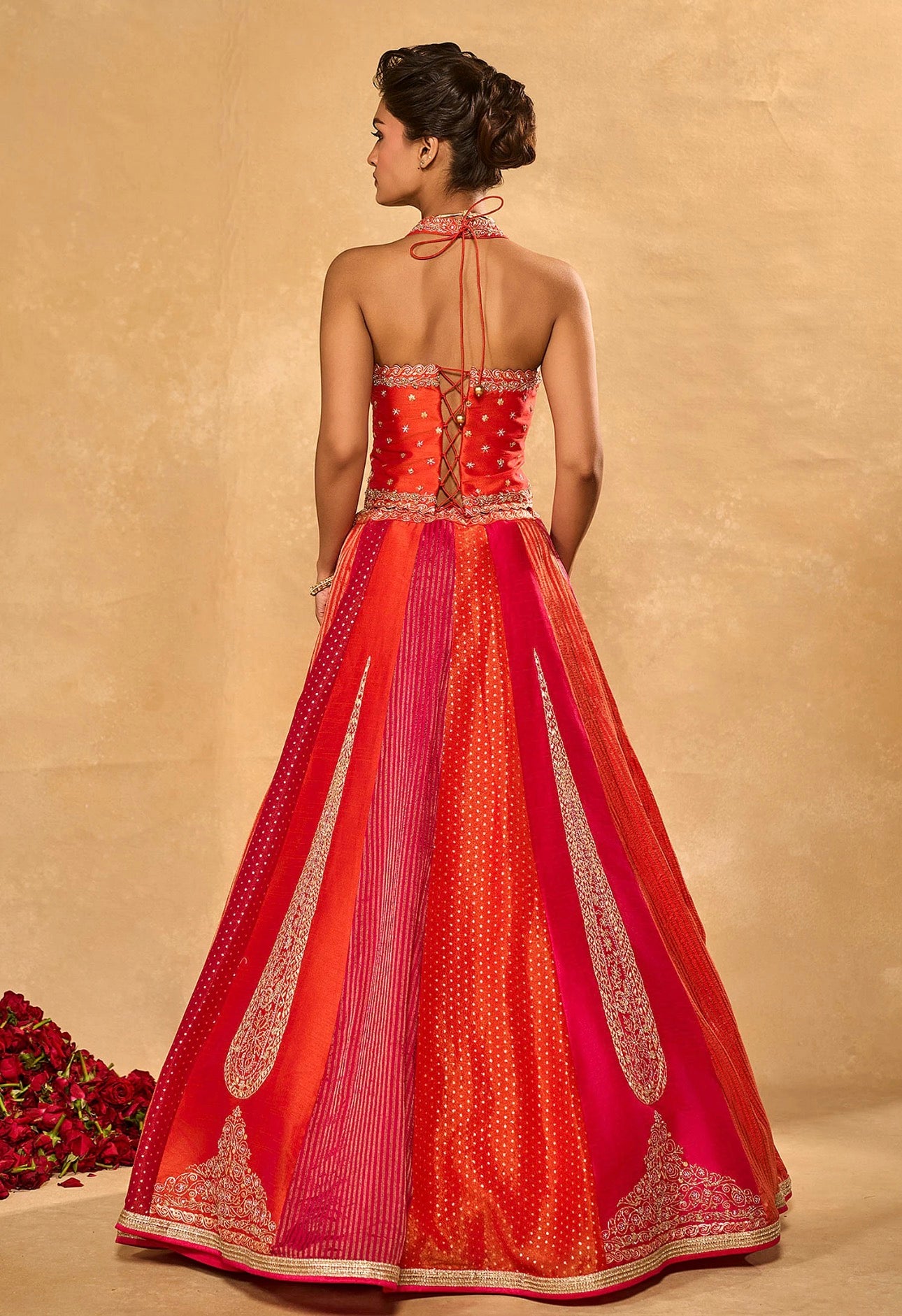 Royal Crimson Red Designer Lehenga With Intricate Zari & Embroidery Work