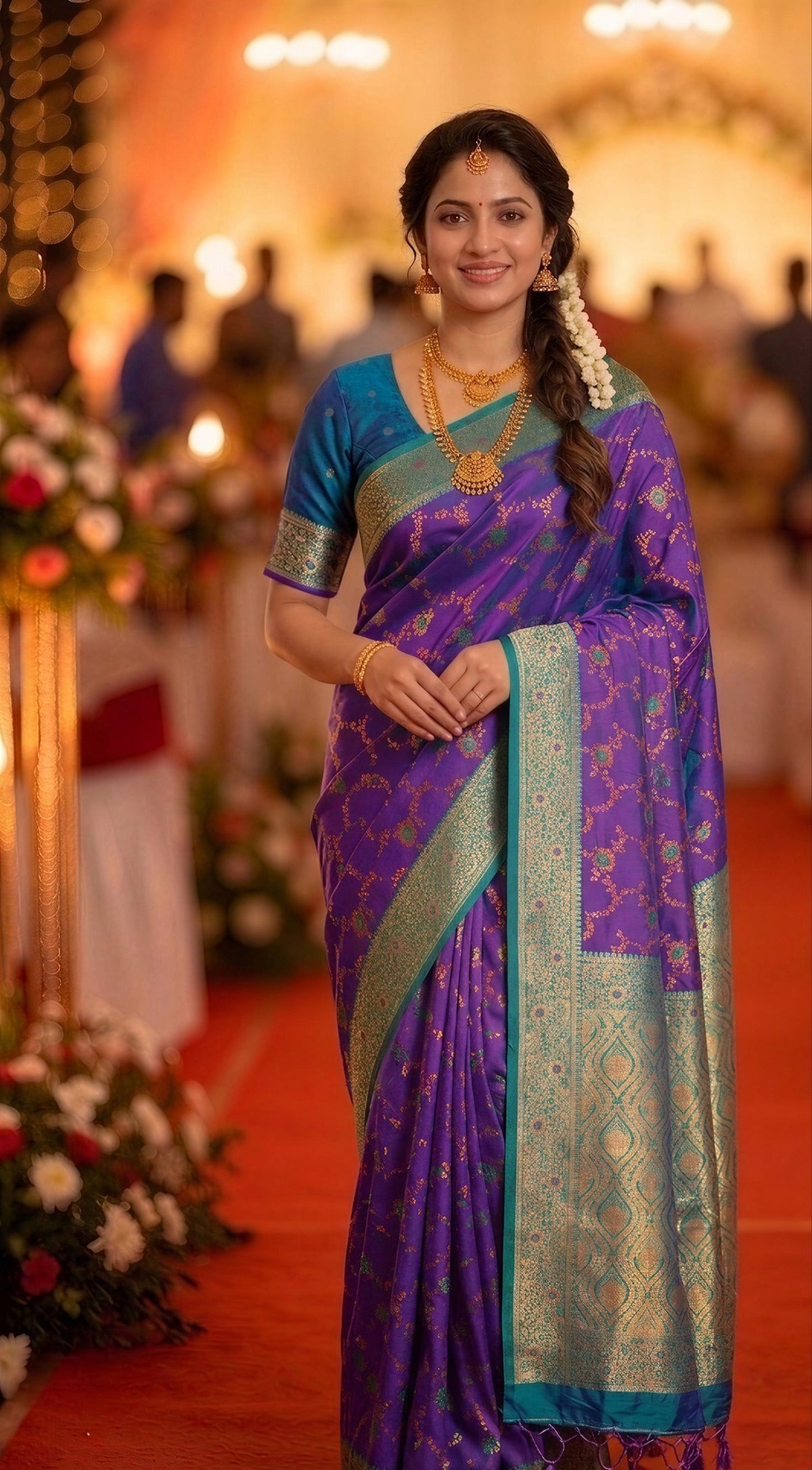 Purple Paithani Silk Zari Woven Saree