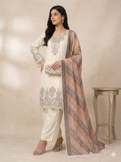 Off-White Star Georgette Sequin Kurta Palazzo Set