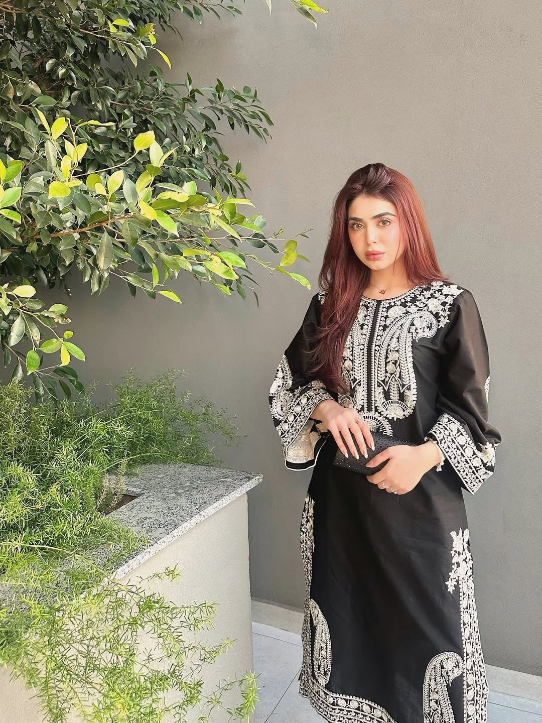 Black Organza Kurta Palazzo Set, view 4