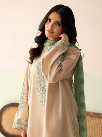 Beige Roman Silk Kurta Palazzo Set