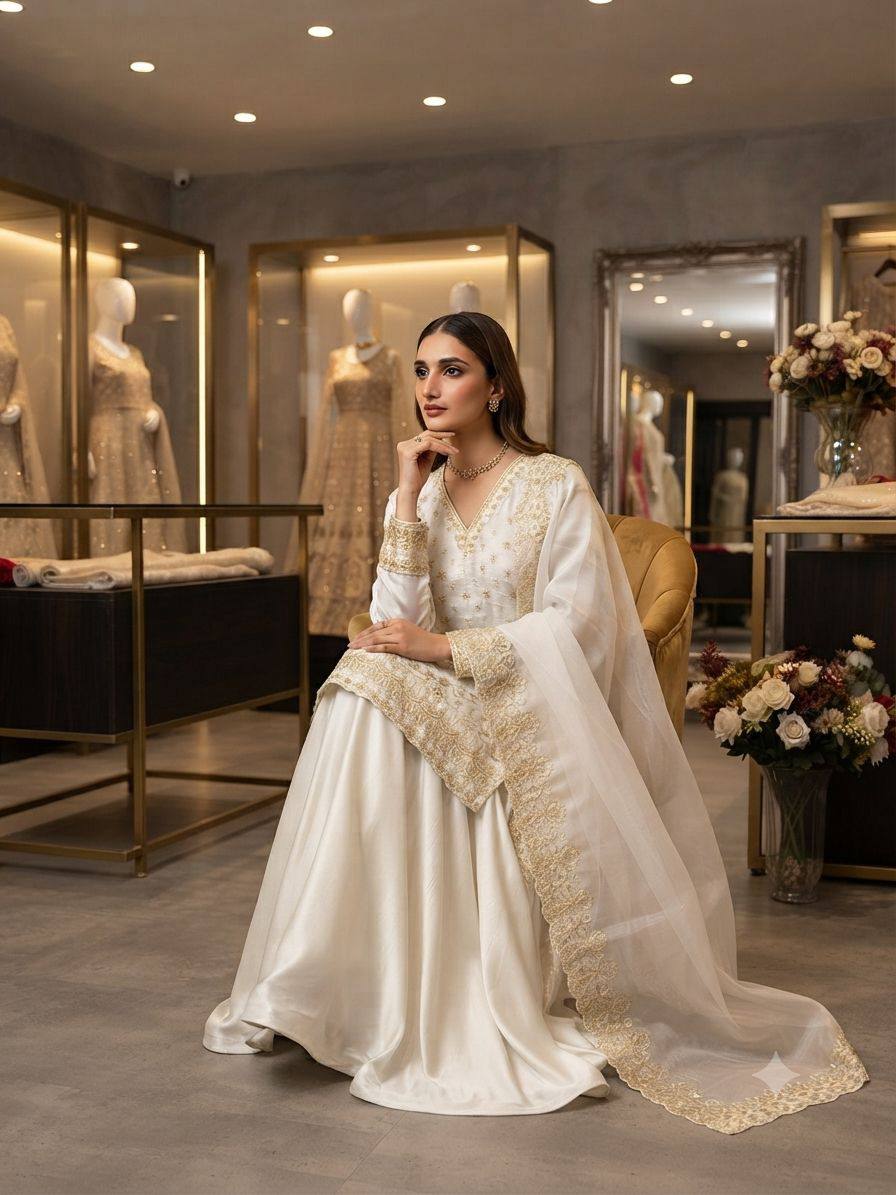 Off-White Fendy Silk Kurta Palazzo Set M23, view 3