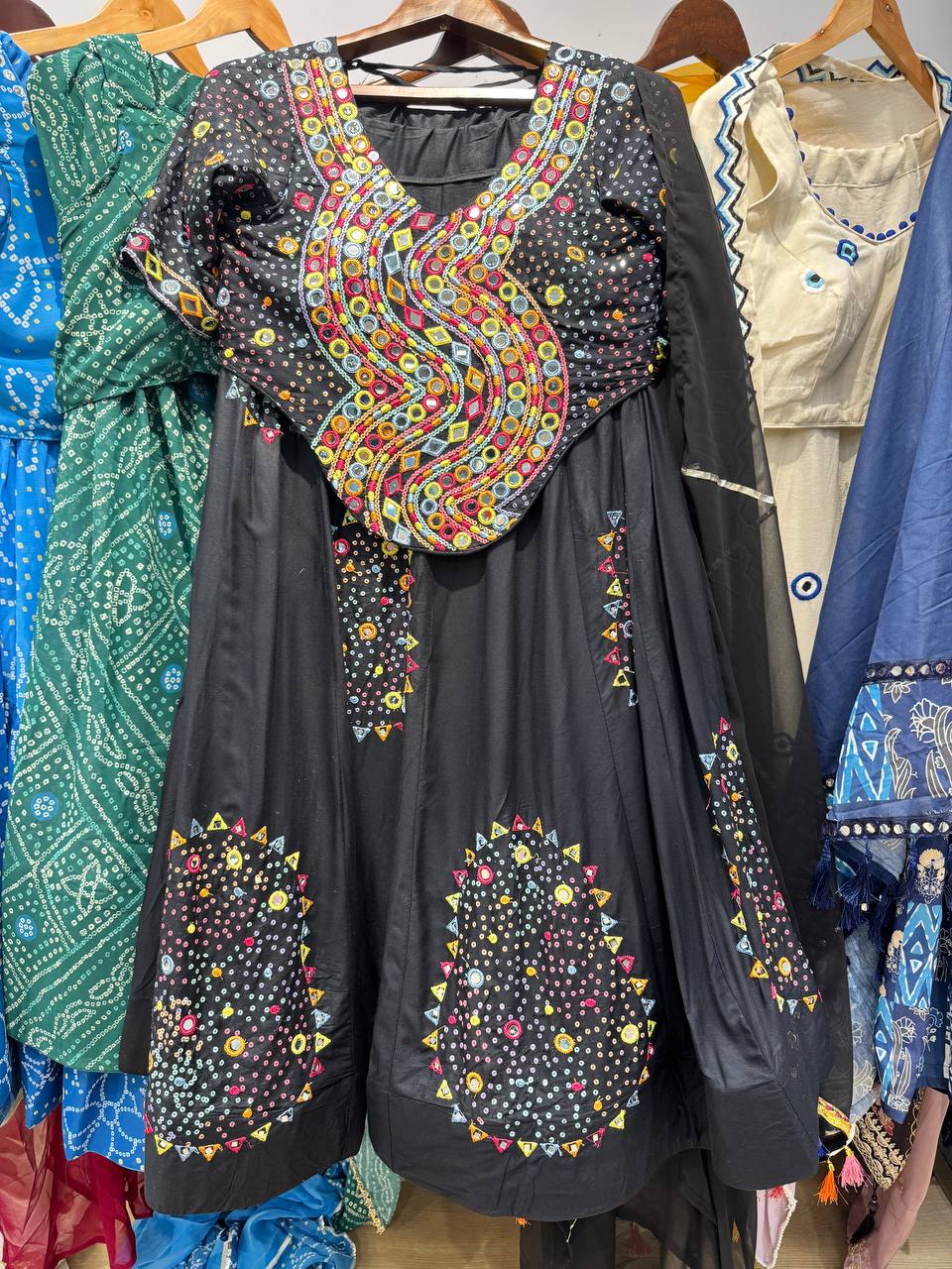 Black Rayon Gotta Patti Lehenga Choli, view 6