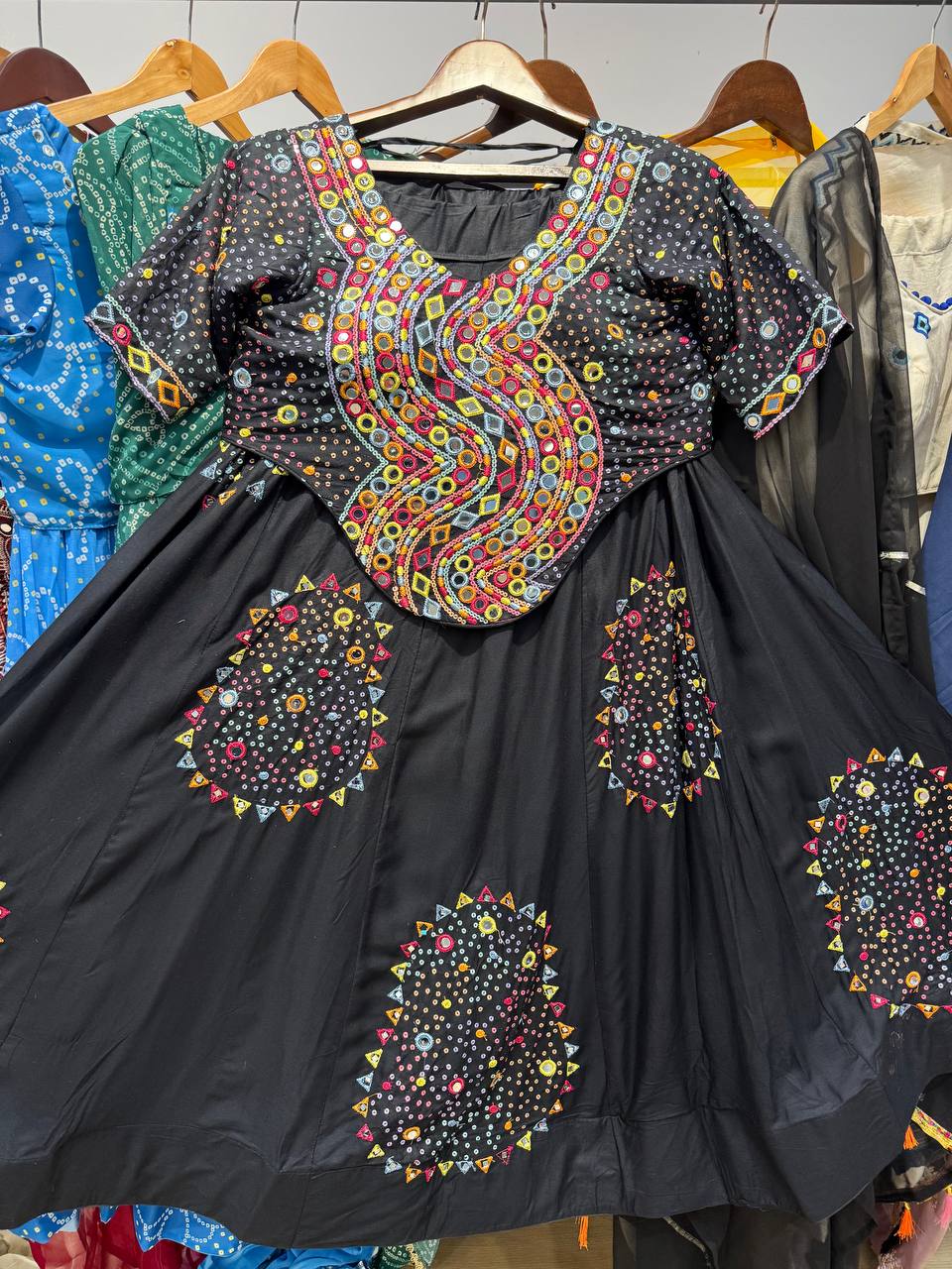 Black Rayon Gotta Patti Lehenga Choli, view 7