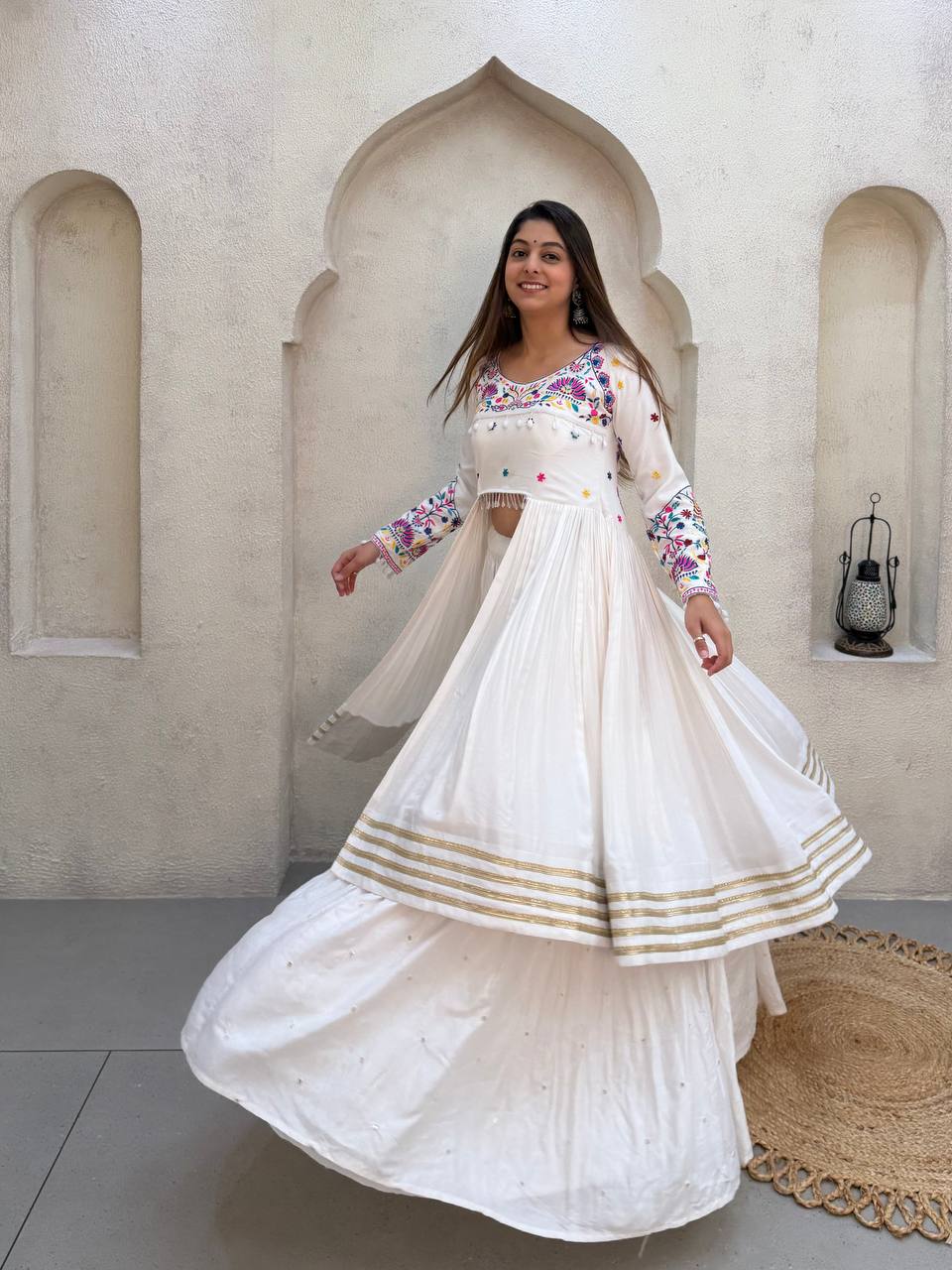 Off-White Rayon Lehenga Choli M33, view 2