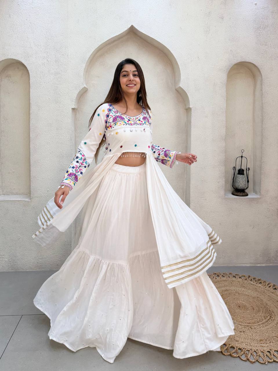 Off-White Rayon Lehenga Choli M33, view 3
