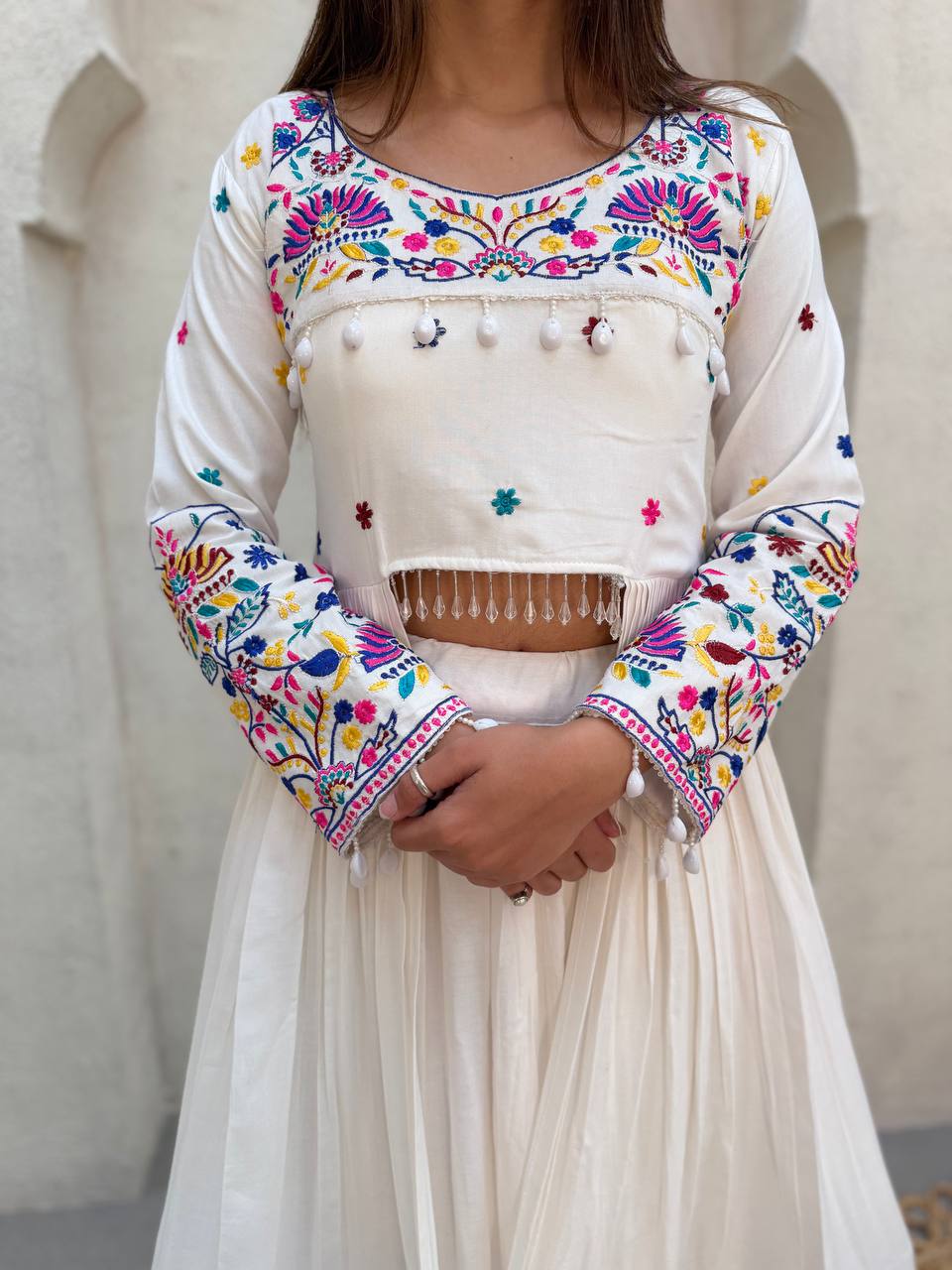 Off-White Rayon Lehenga Choli M33, view 6