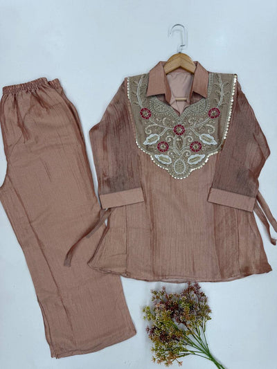 Dusty Rose Salsa Silk Sequin Co-ord Set