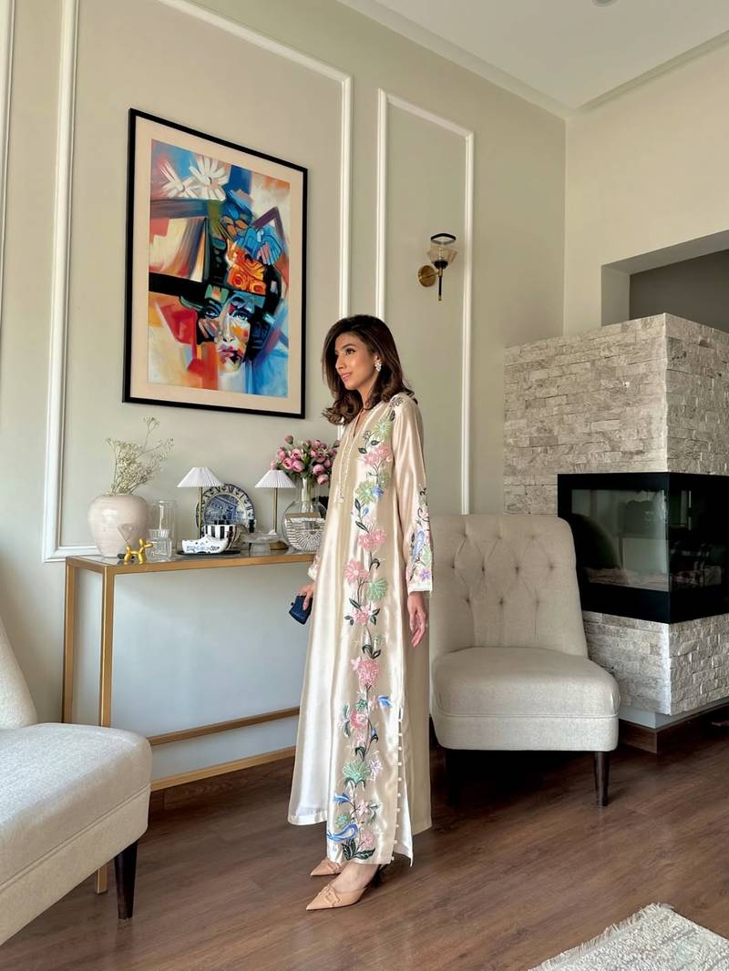 Ivory Roman Silk Kaftan Kurta Set