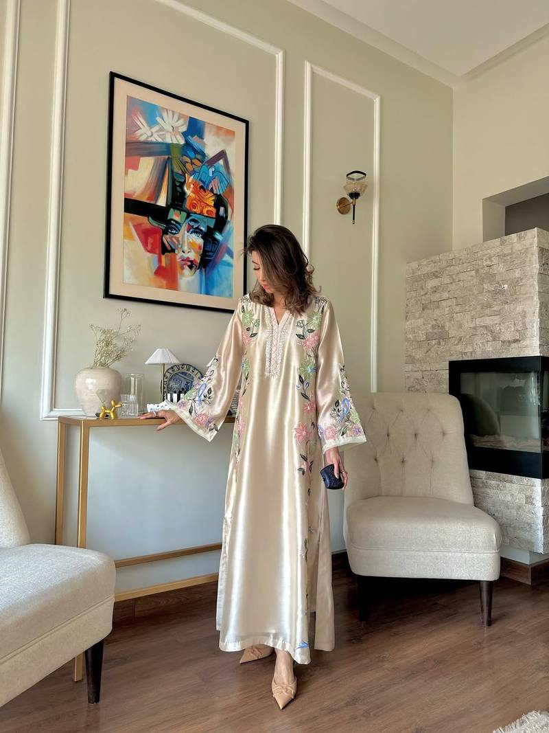 Ivory Roman Silk Kaftan Kurta Set