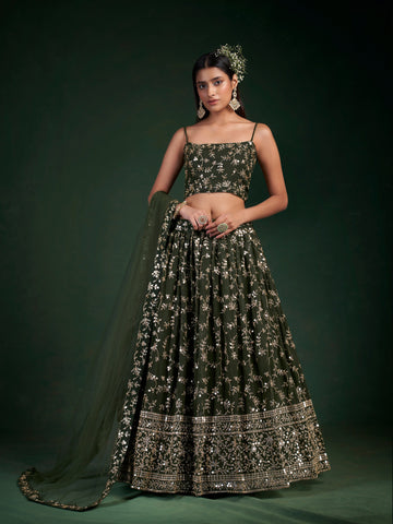 Mehendi Green Lehenga