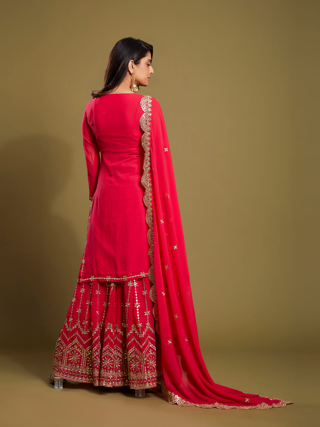 Kurti Sharara Set with Embroidered Dupatta | Party Wear Ethnic Suit for Women