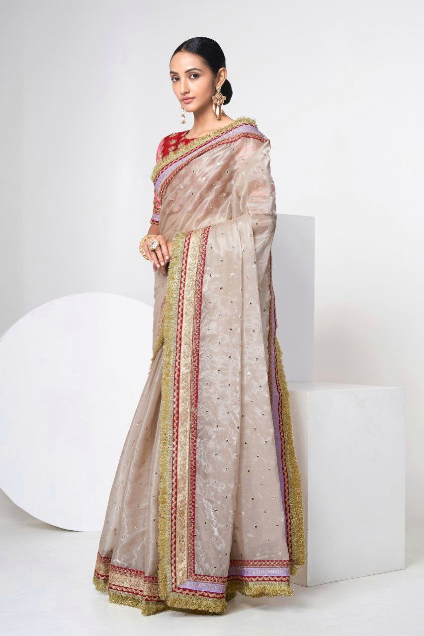 Moonlit Ivory Grace Saree
