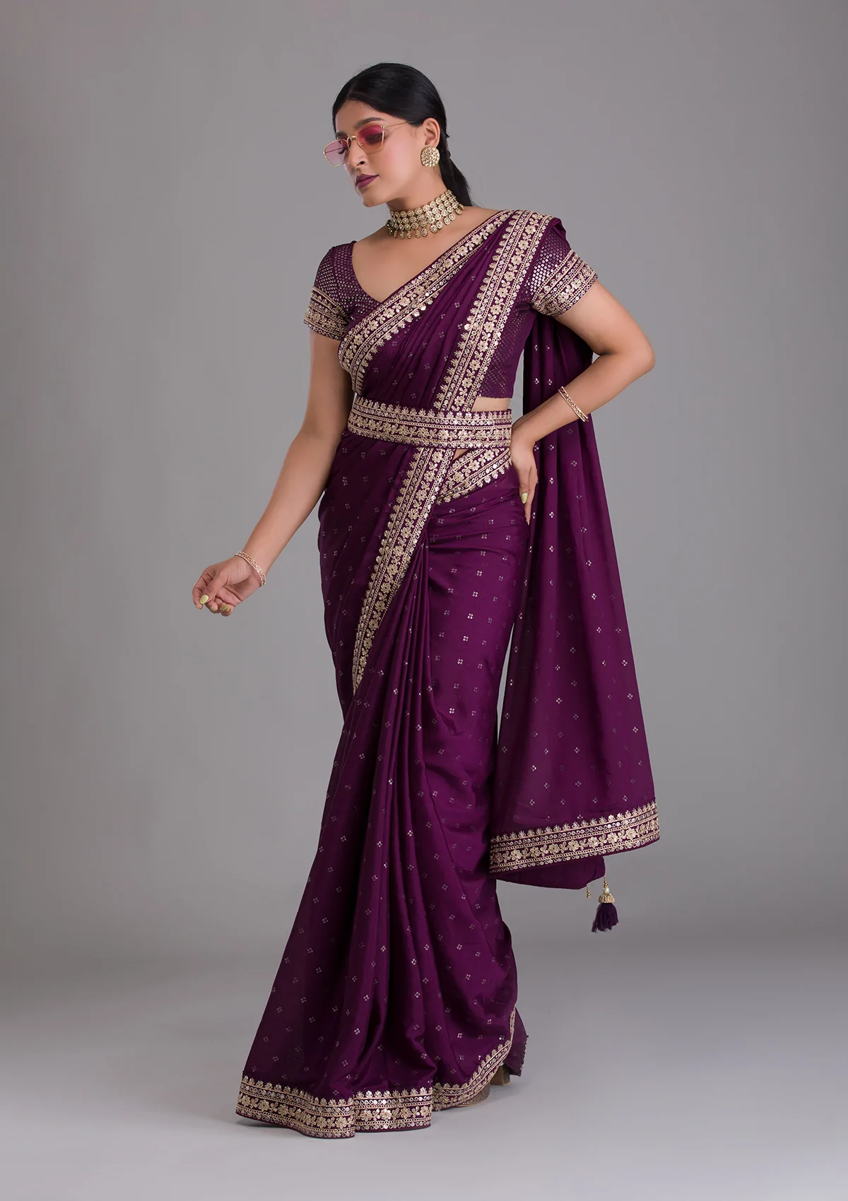 Kasturi Silk | Wine Color