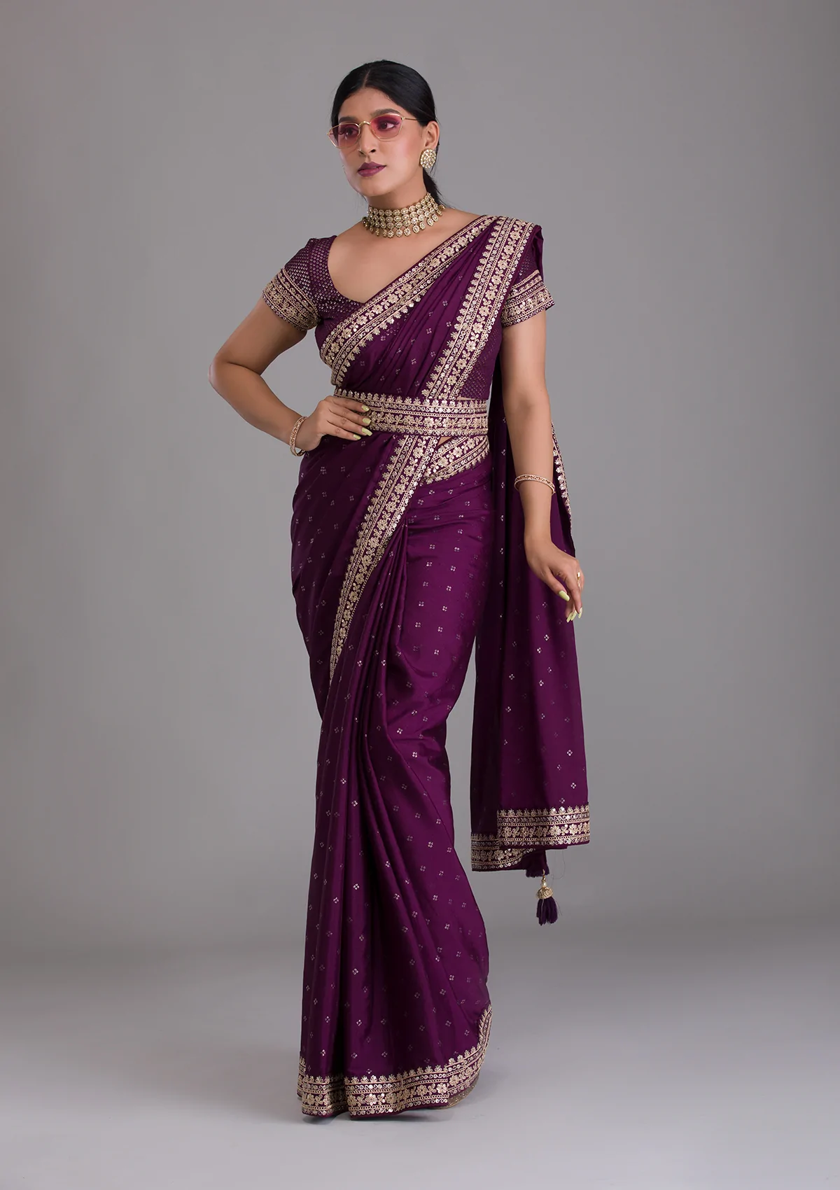 Kasturi Silk | Wine Color