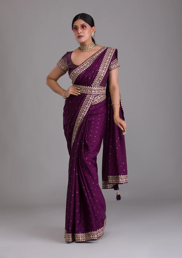Kasturi Silk | Wine Color