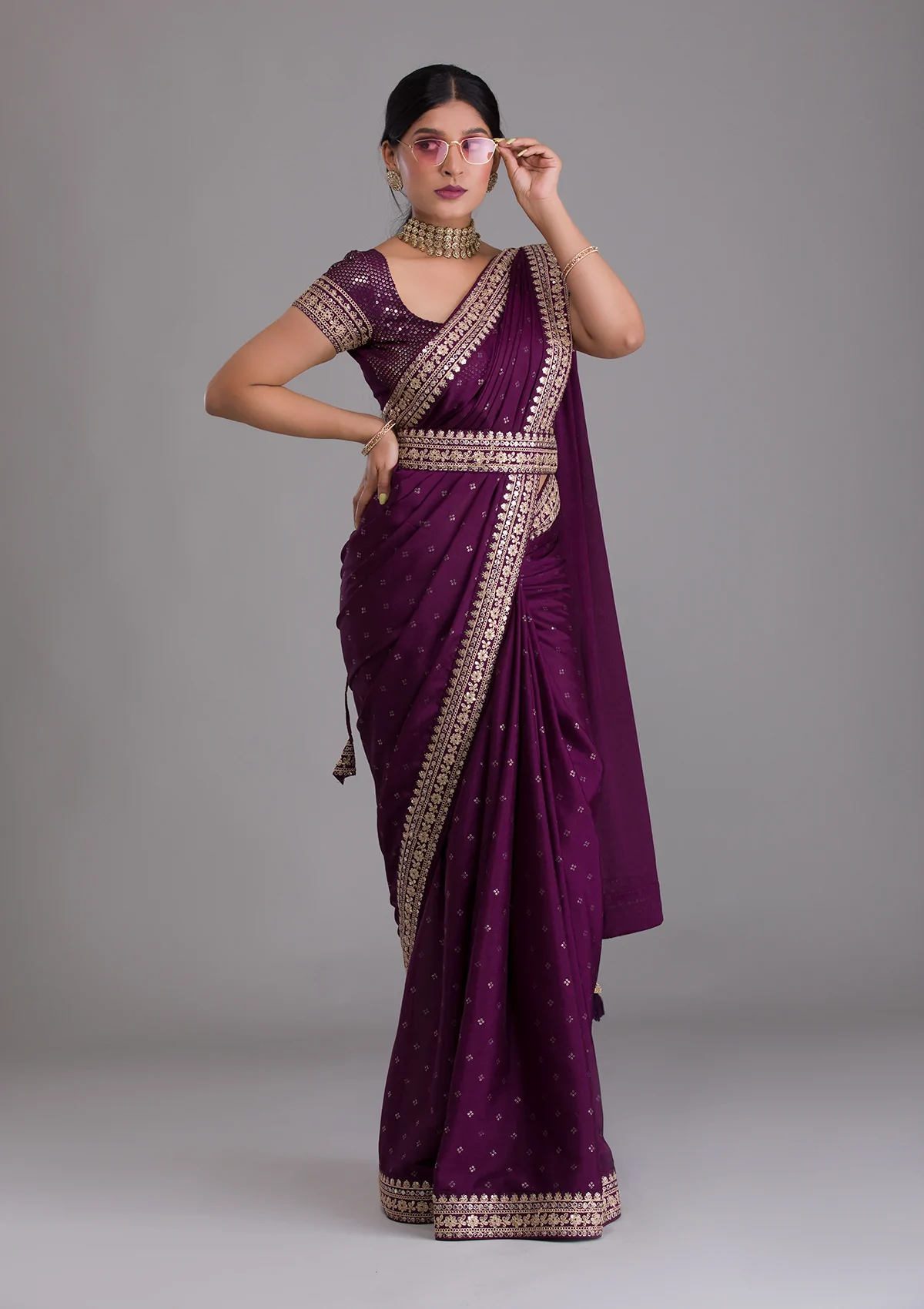 Kasturi Silk | Wine Color