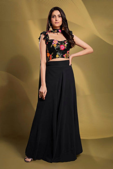 Black Gorgeous Georgette Embroidered Lehenga Set – Ready to Wear