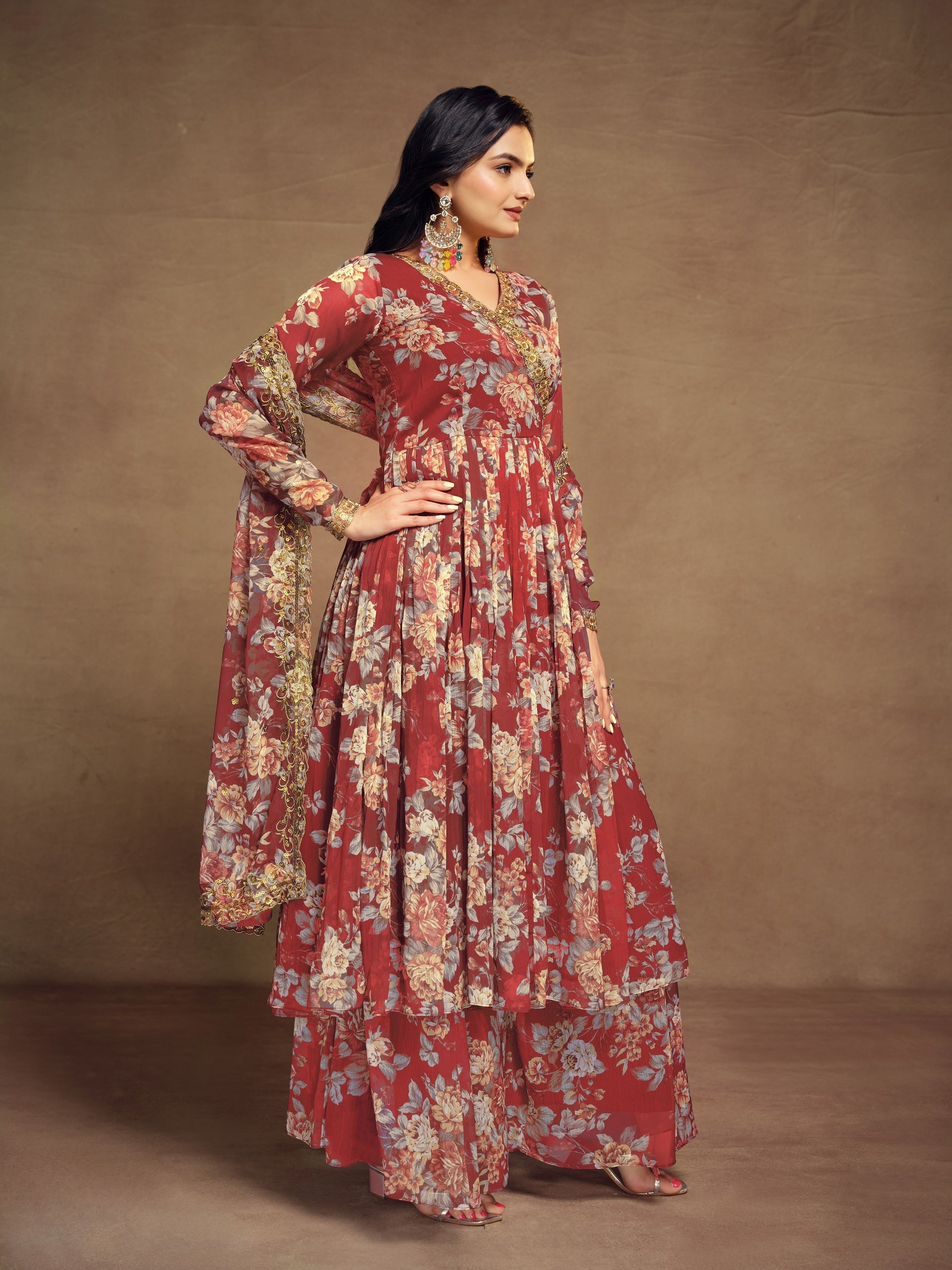 Chiffon Ready to Wear Palazzo Suit