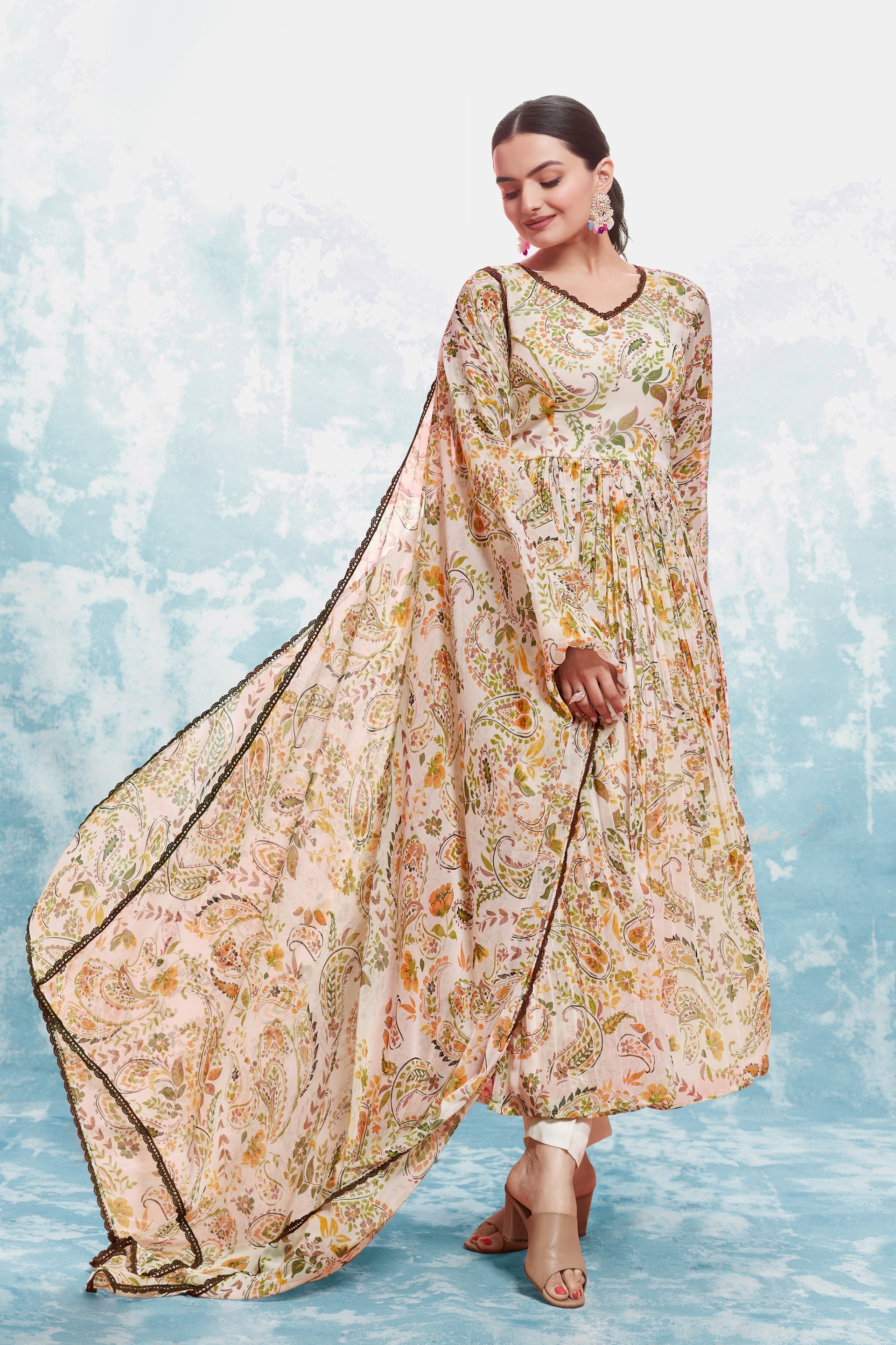 Fusionic Floral Print Anarkali