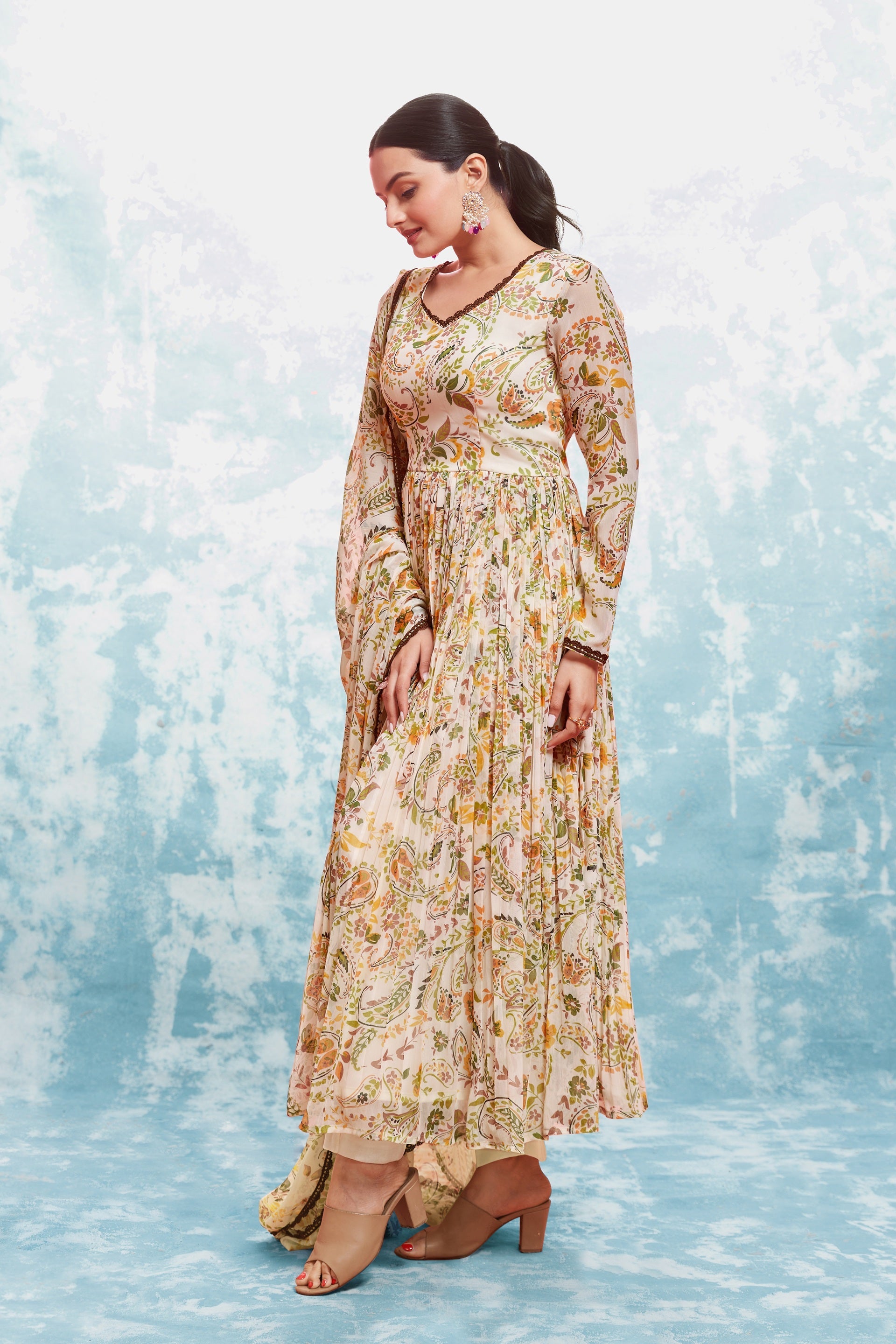 Fusionic Floral Print Anarkali