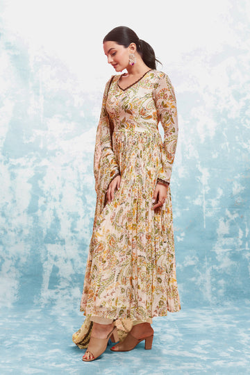 Fusionic Floral Print Anarkali
