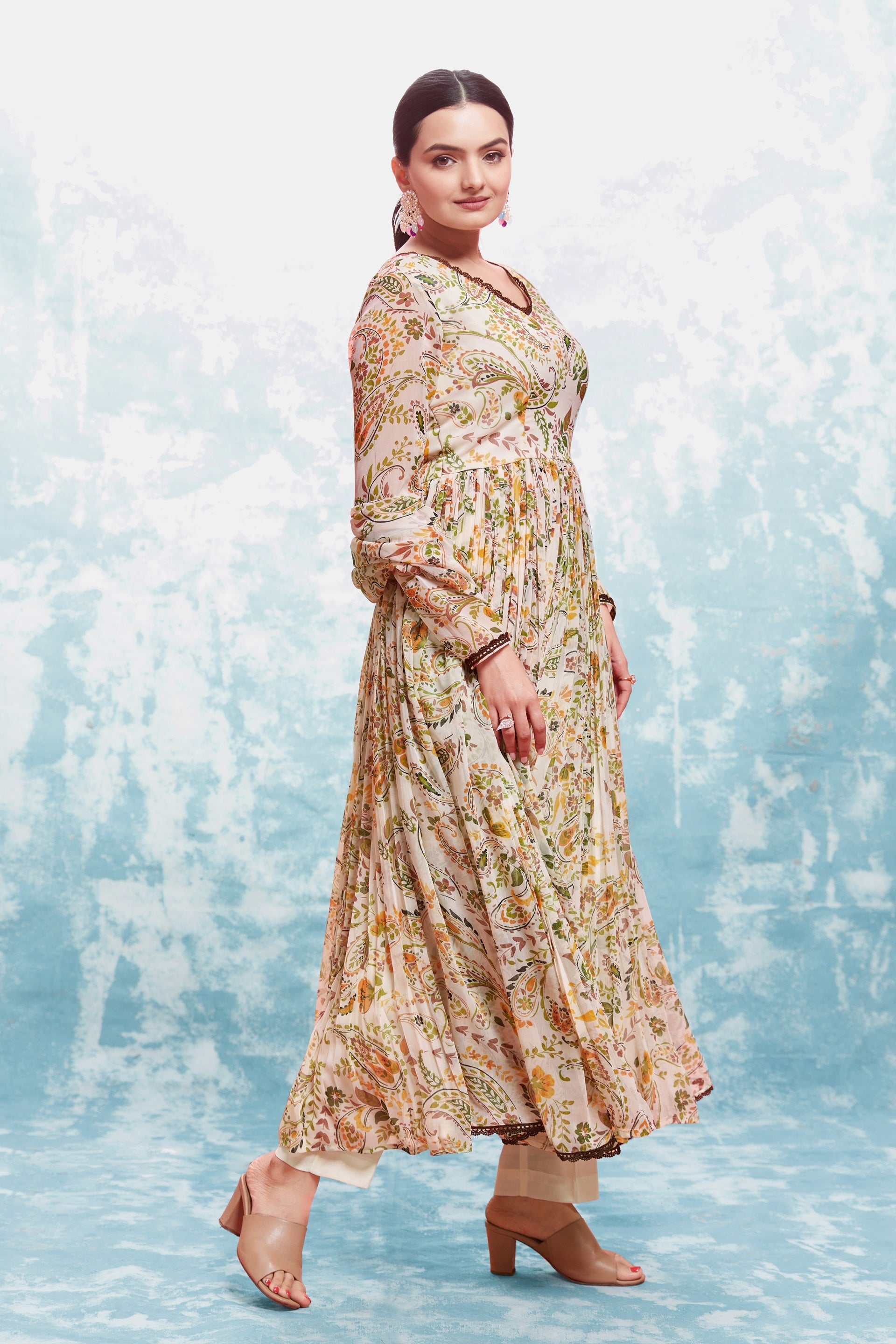 Fusionic Floral Print Anarkali
