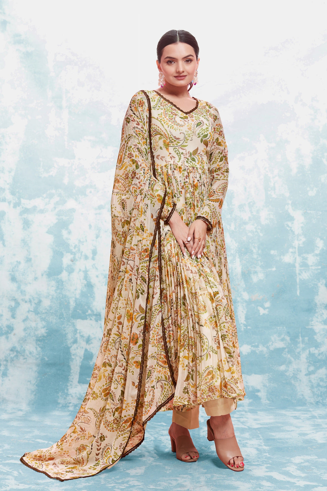 Fusionic Floral Print Anarkali