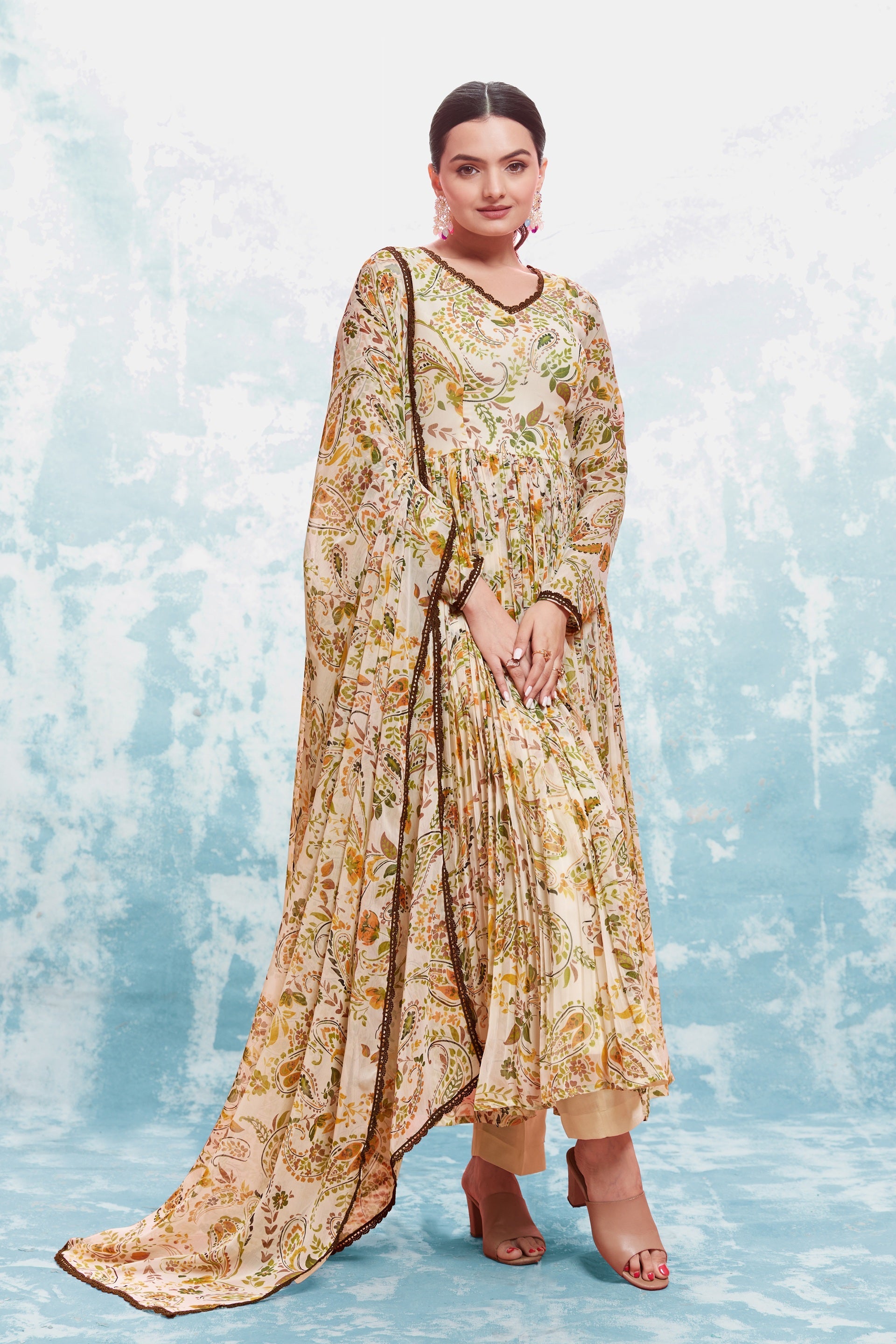 Fusionic Floral Print Anarkali