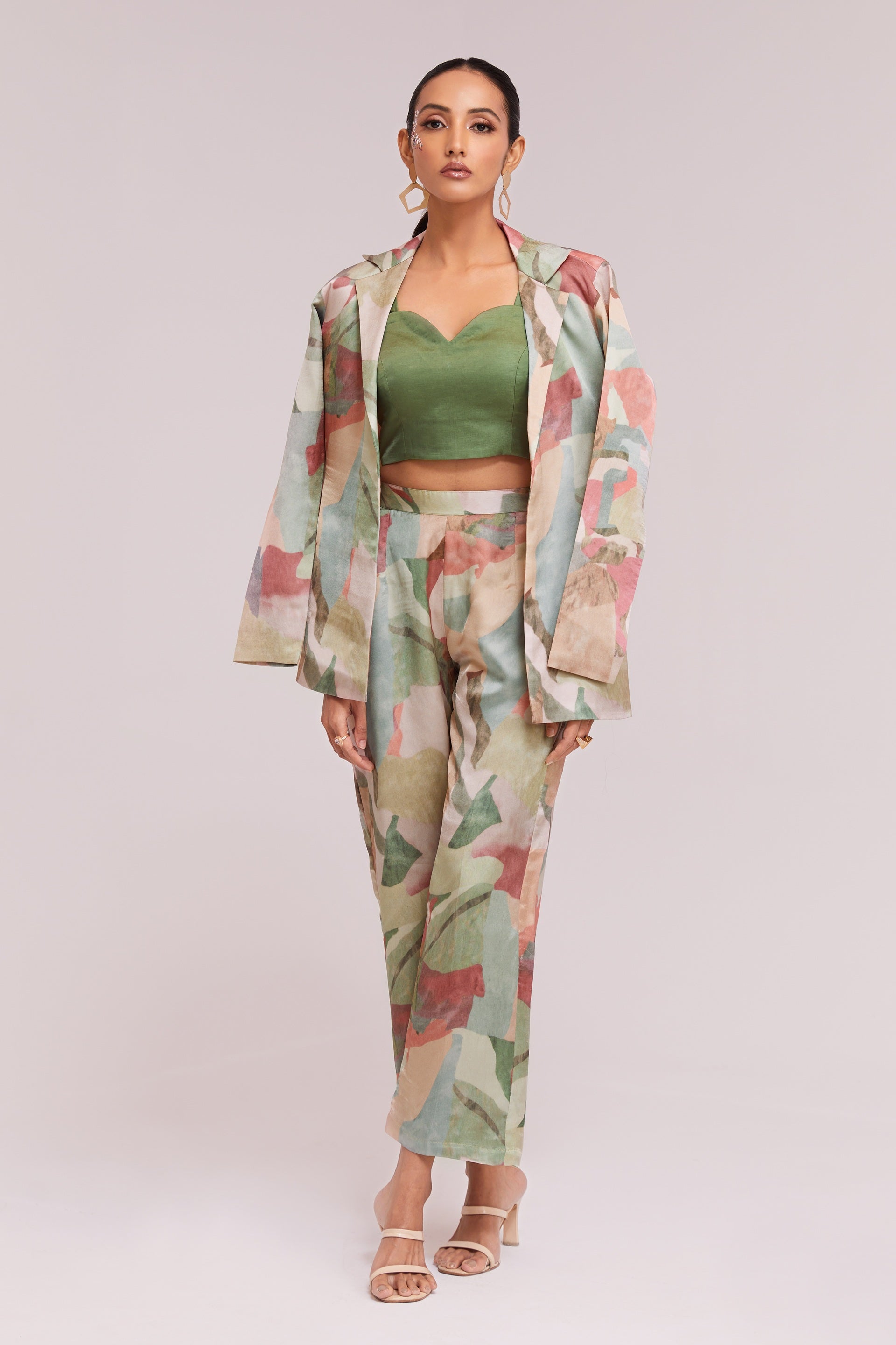 Multicolor Printed Modal Satin Co-Ord Set