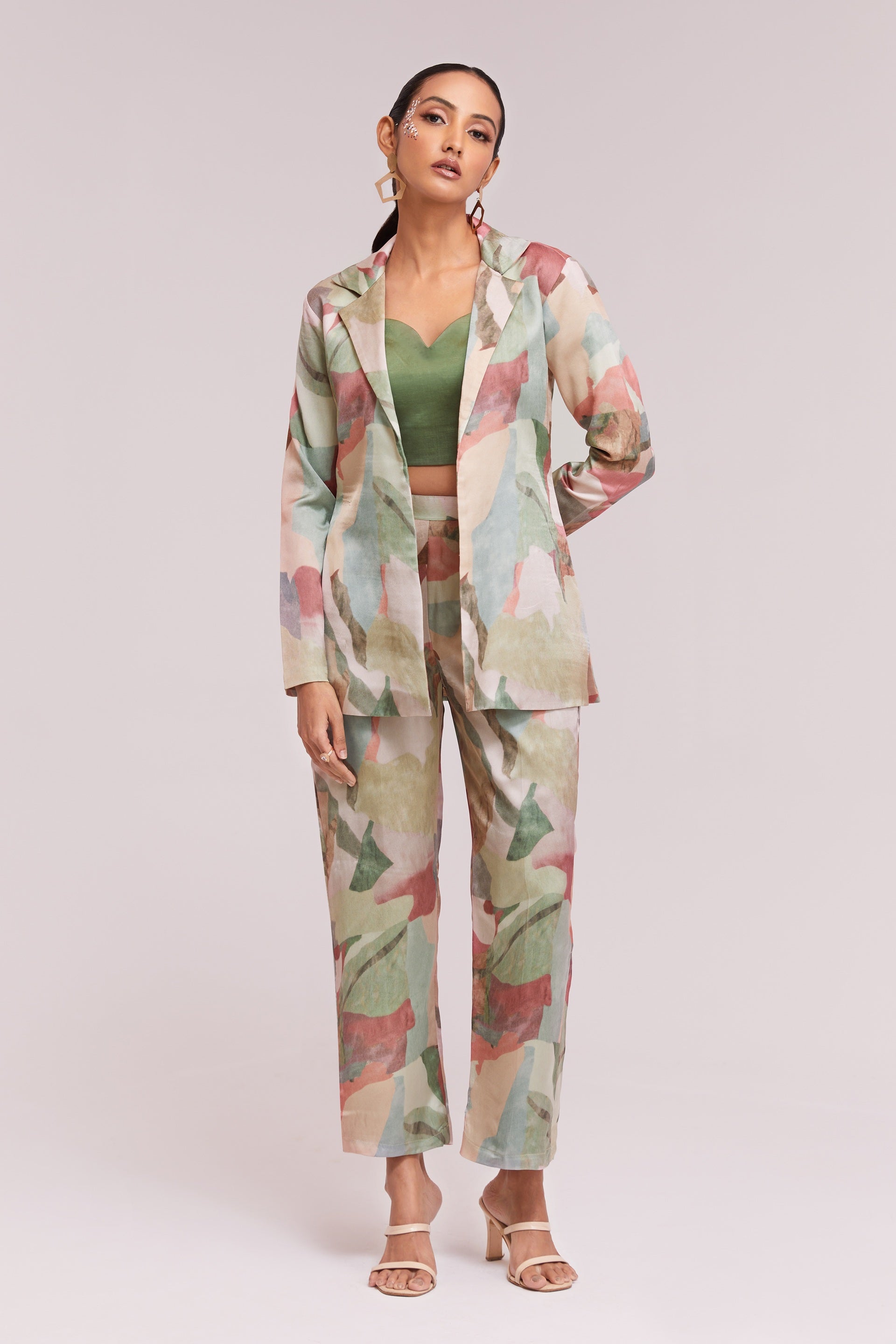 Multicolor Printed Modal Satin Co-Ord Set