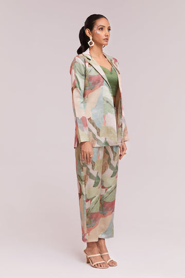 Multicolor Printed Modal Satin Co-Ord Set