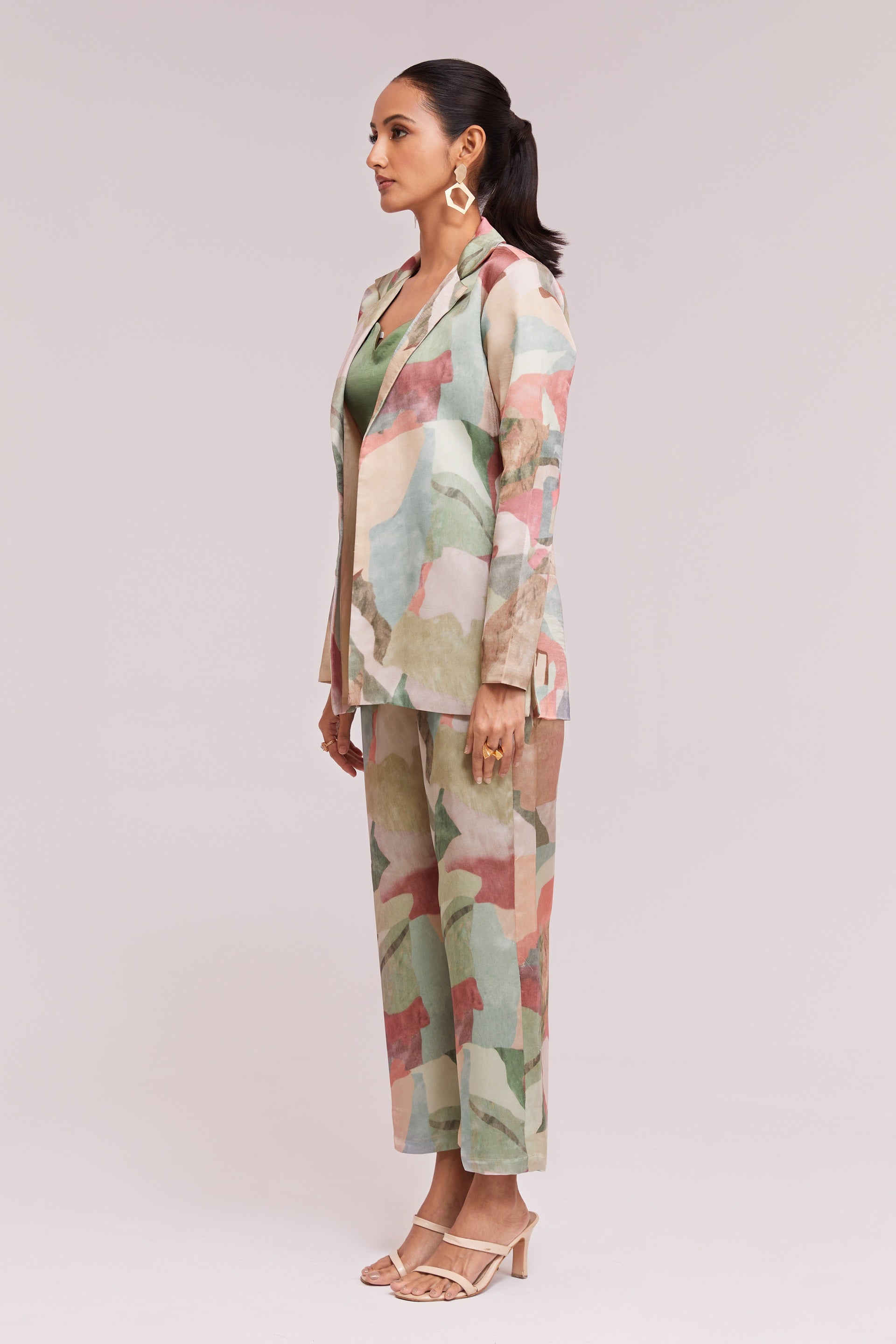 Multicolor Printed Modal Satin Co-Ord Set