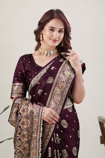 Kashmiri Meenakari Soft-Silk Saree