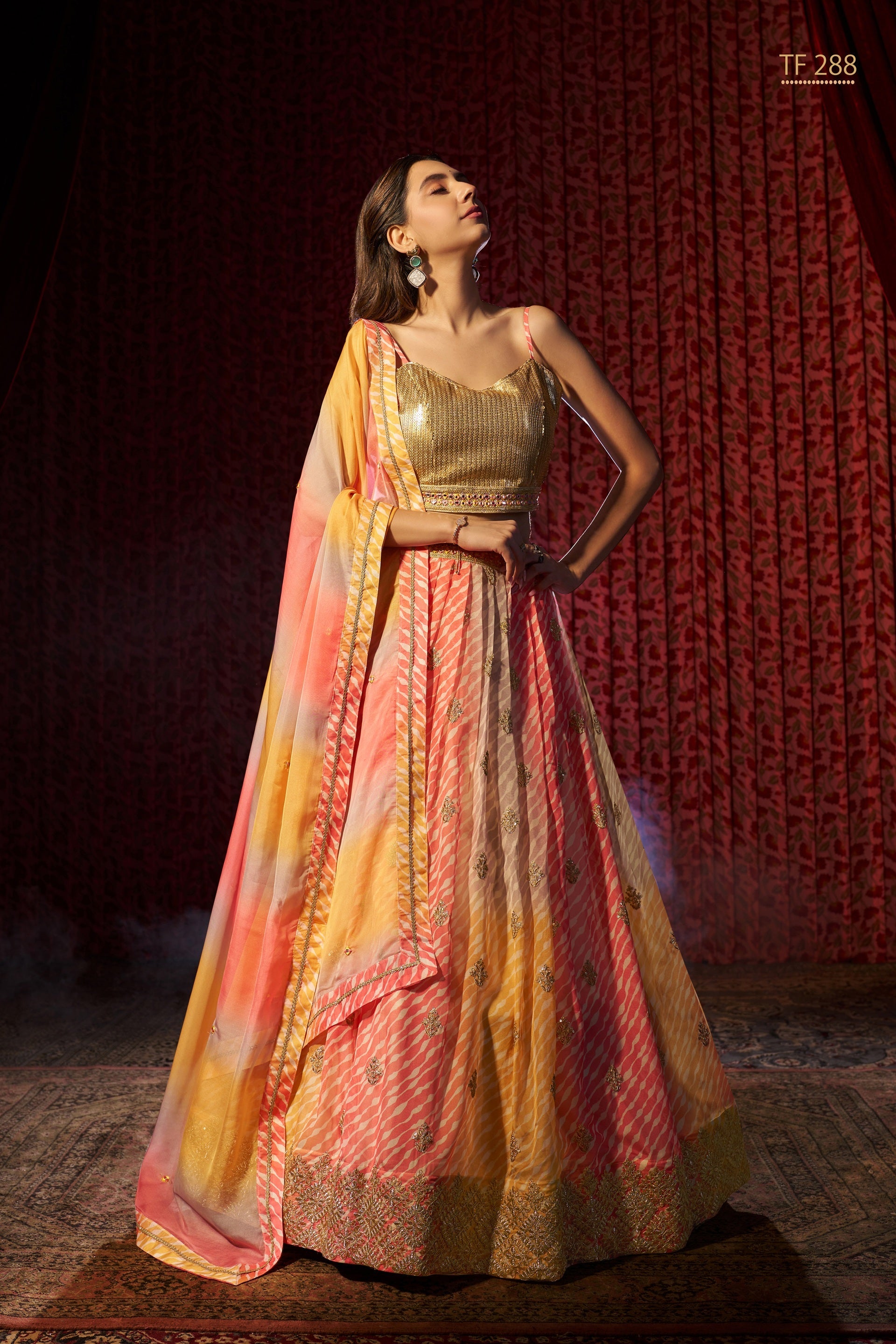 Organza Semi-Stitched Lehenga Choli