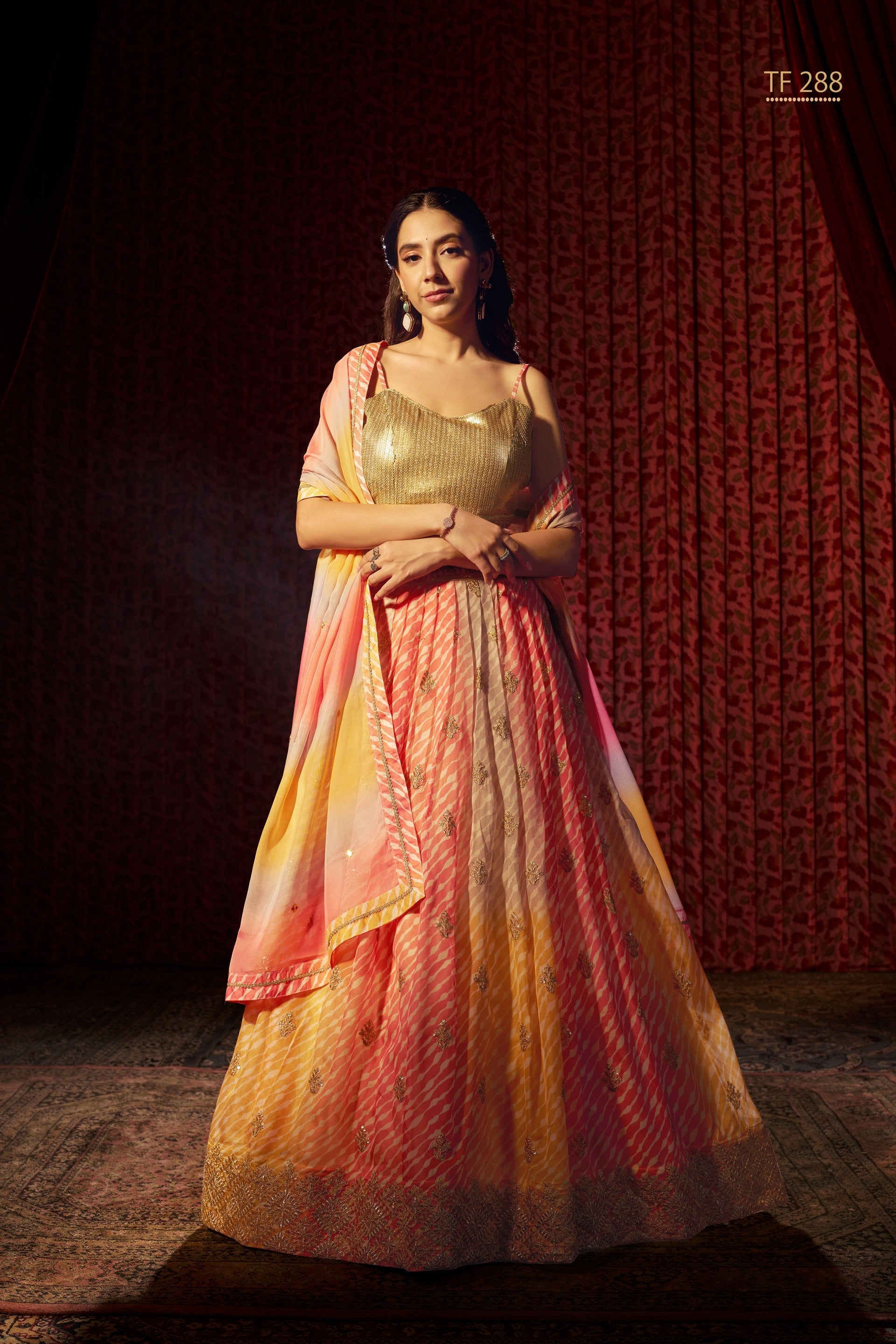 Organza Semi-Stitched Lehenga Choli