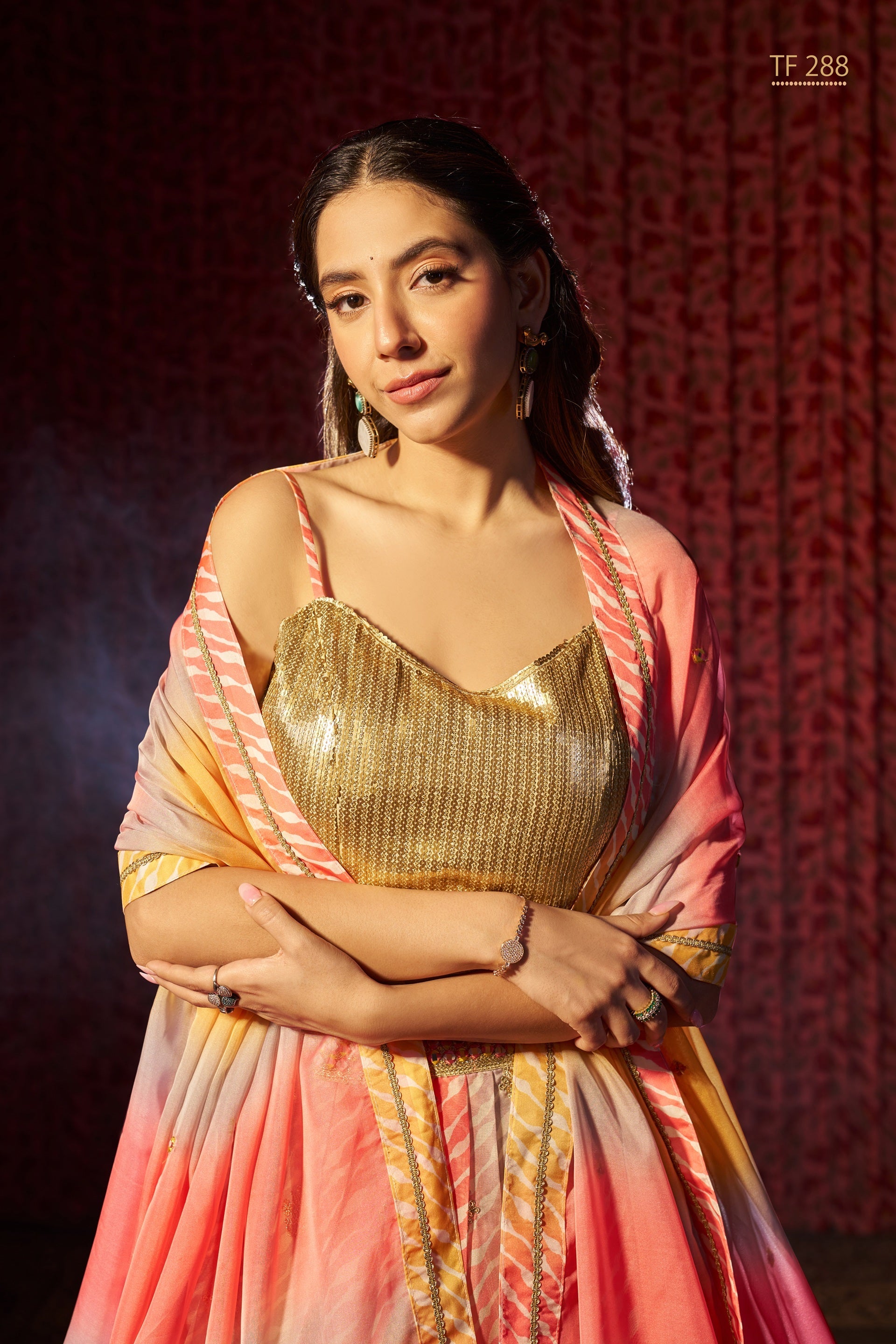 Organza Semi-Stitched Lehenga Choli
