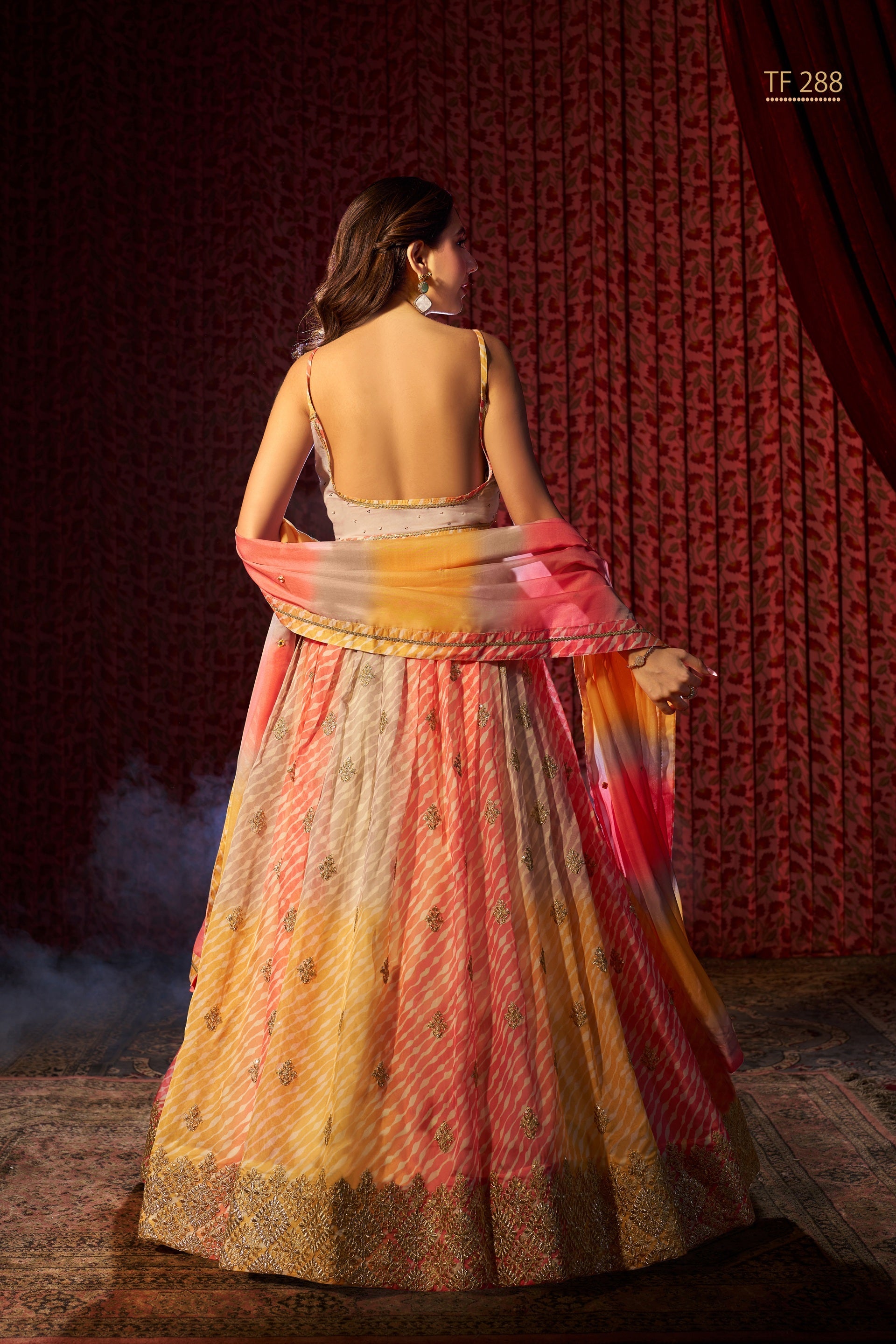Organza Semi-Stitched Lehenga Choli