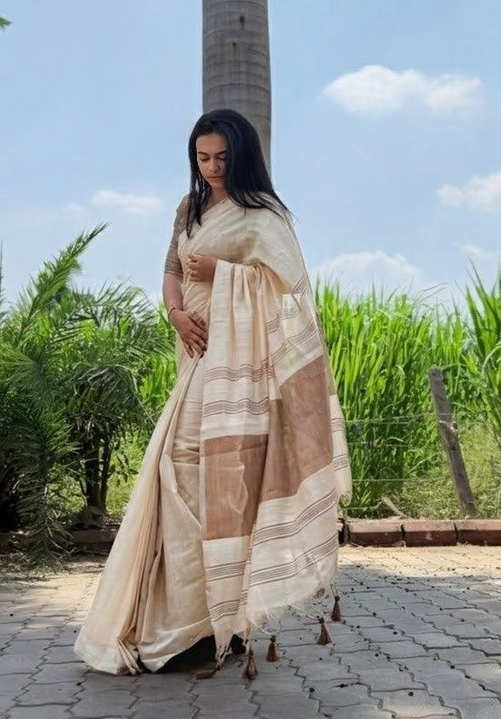 Mustard Mysore Silk Linen Jacquard Border Saree