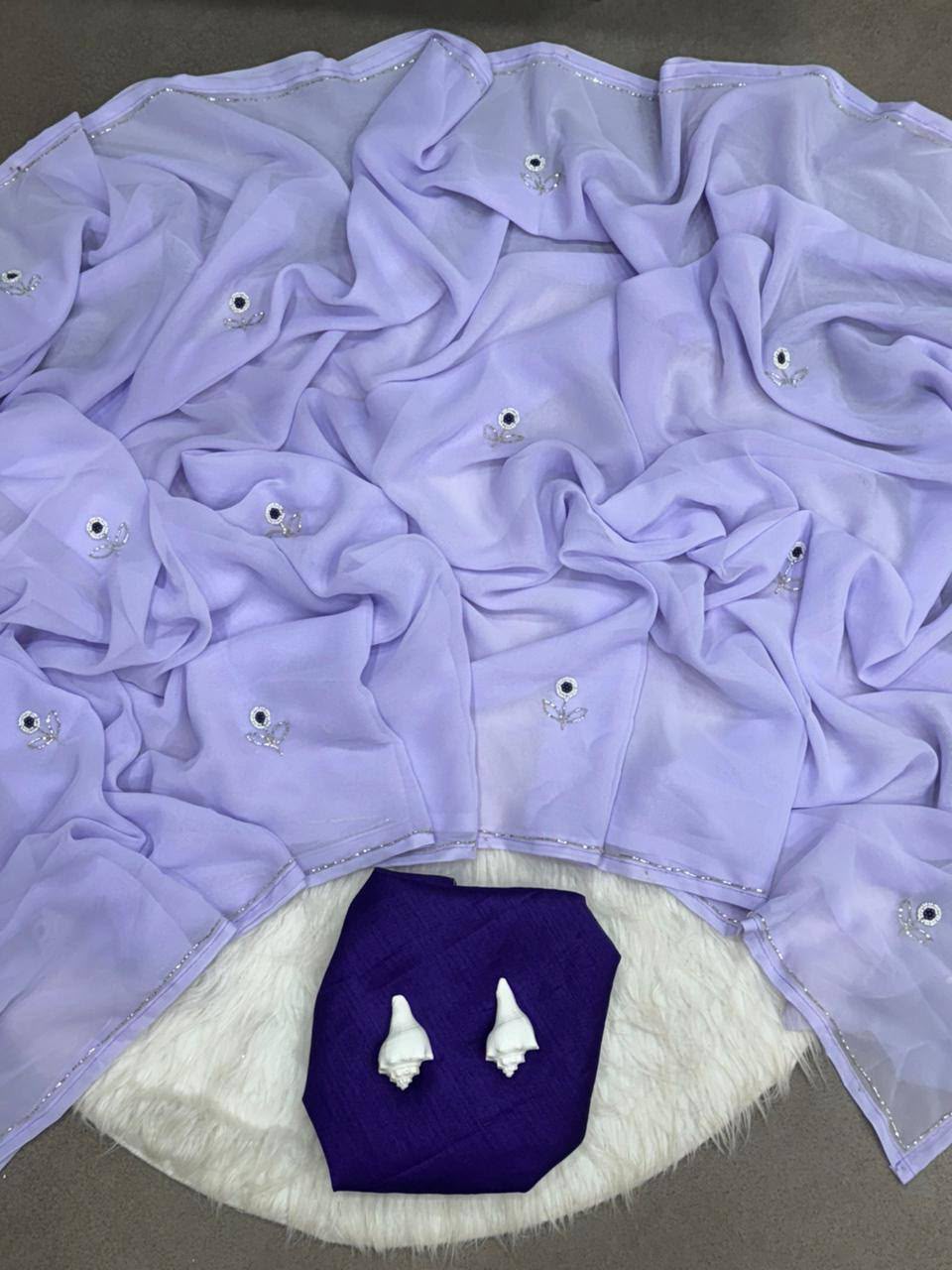 French Lavender Saree