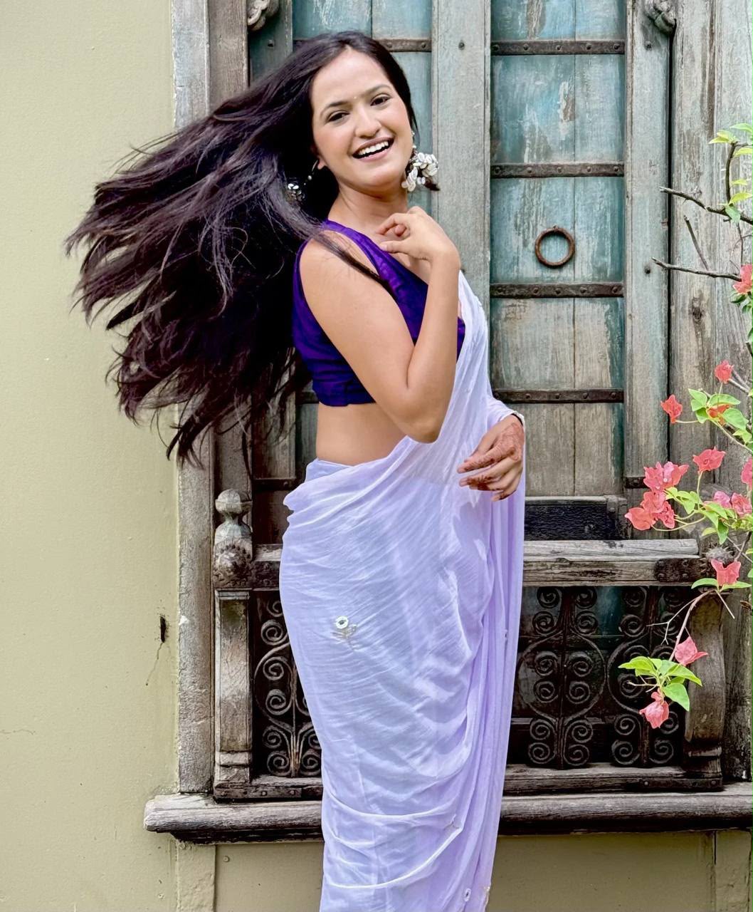 French Lavender Saree