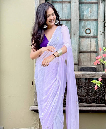 French Lavender Saree