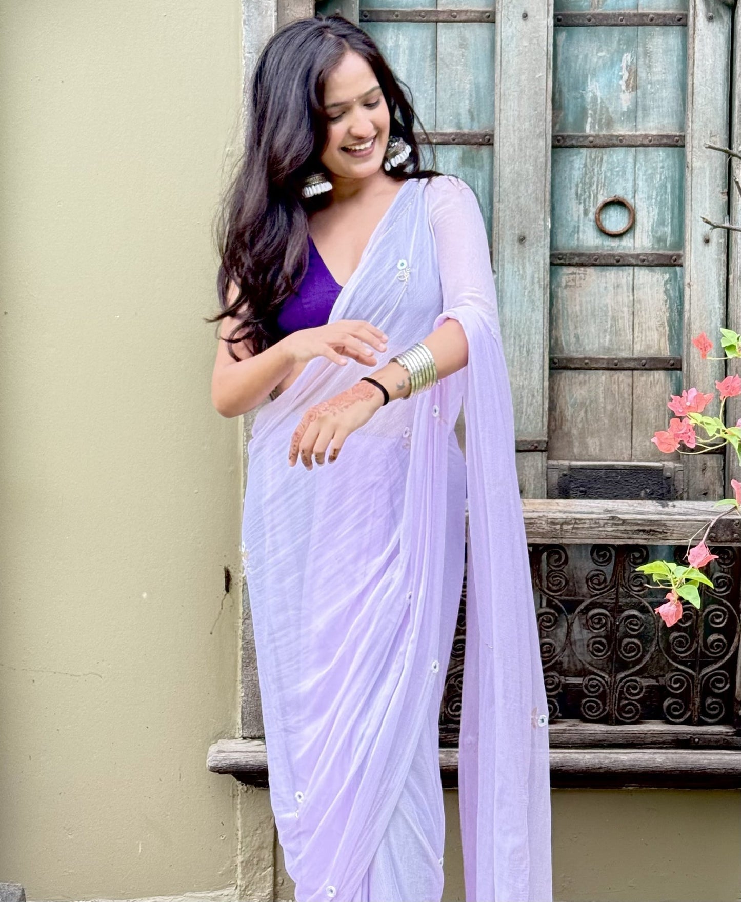 French Lavender Saree
