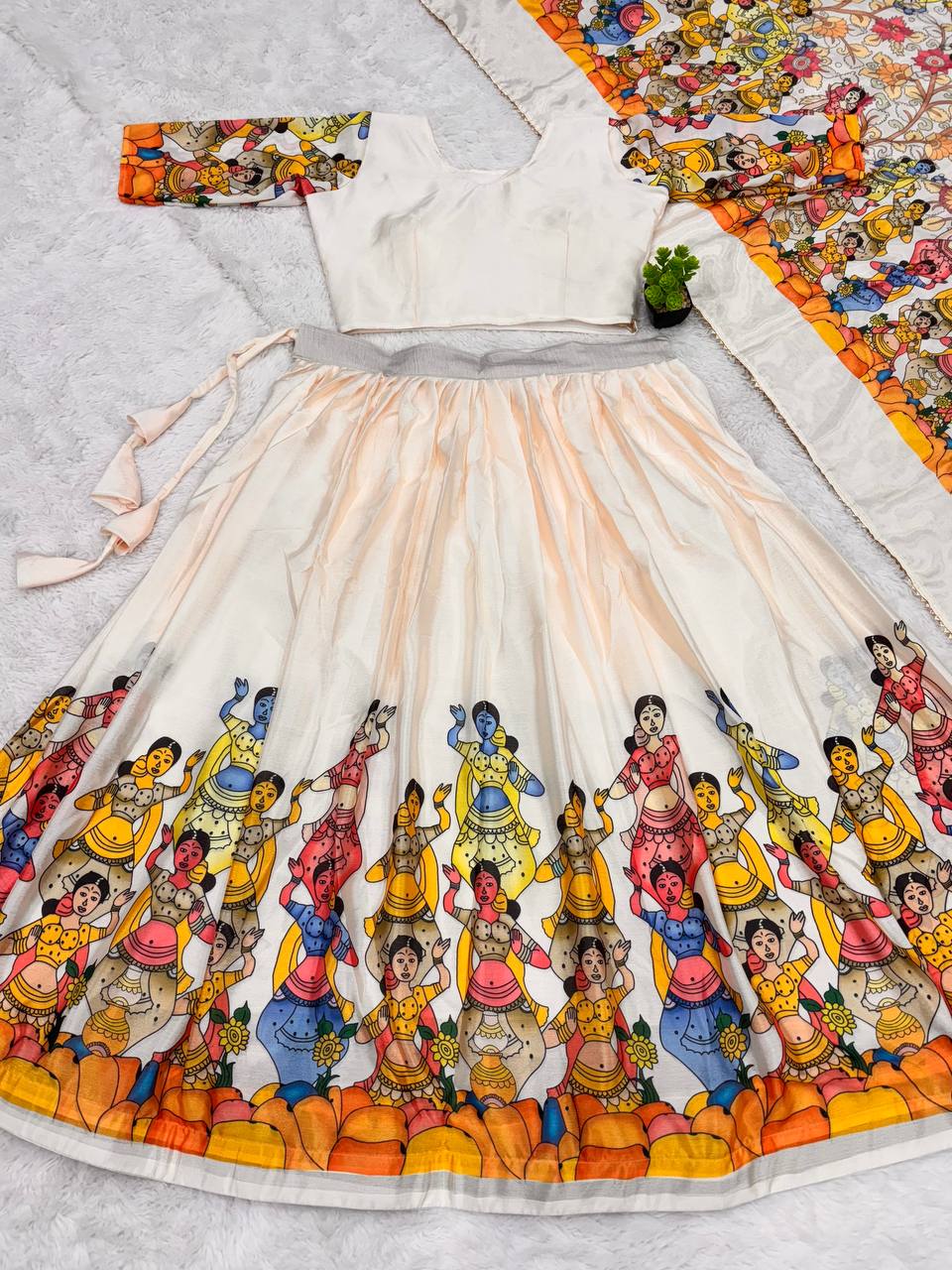 Festive Wear Cream Lehenga with Unique Heritage-Inspired Designs