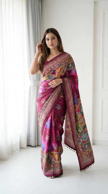 Wine Purple Saree