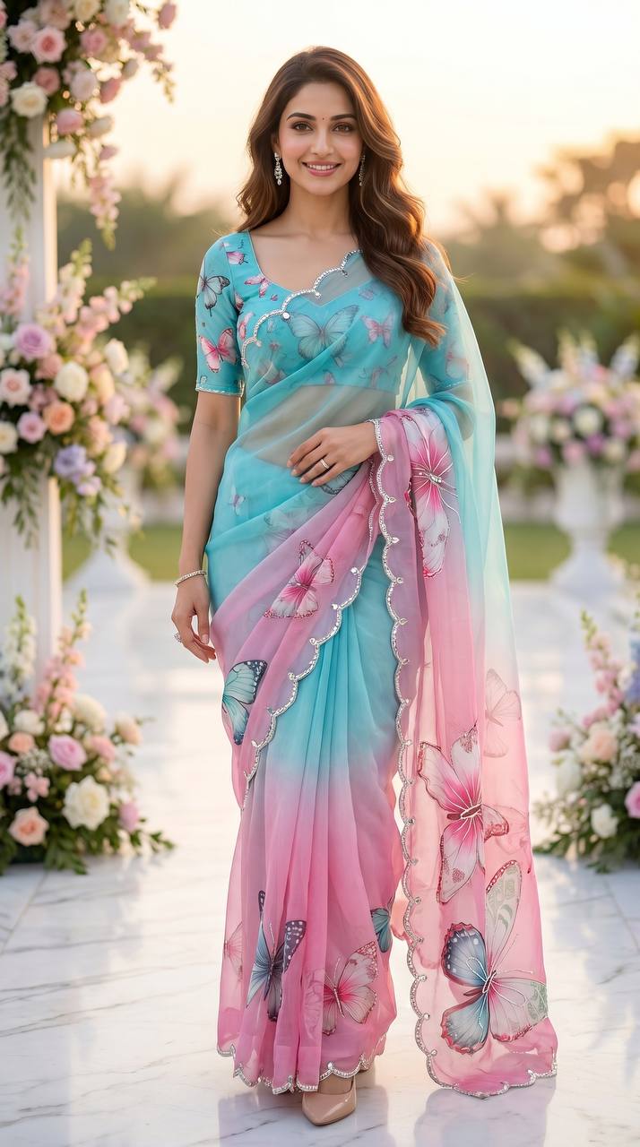 NEW TOP TRENDING BUTTERFLY SAREE