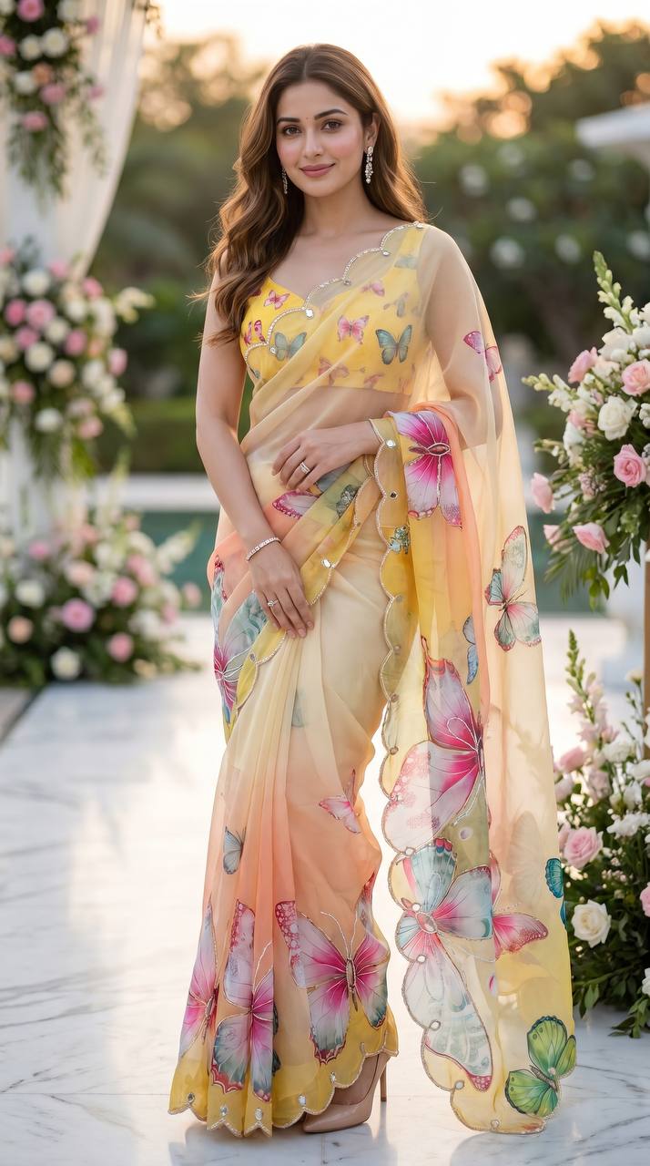 NEW TOP TRENDING BUTTERFLY SAREE